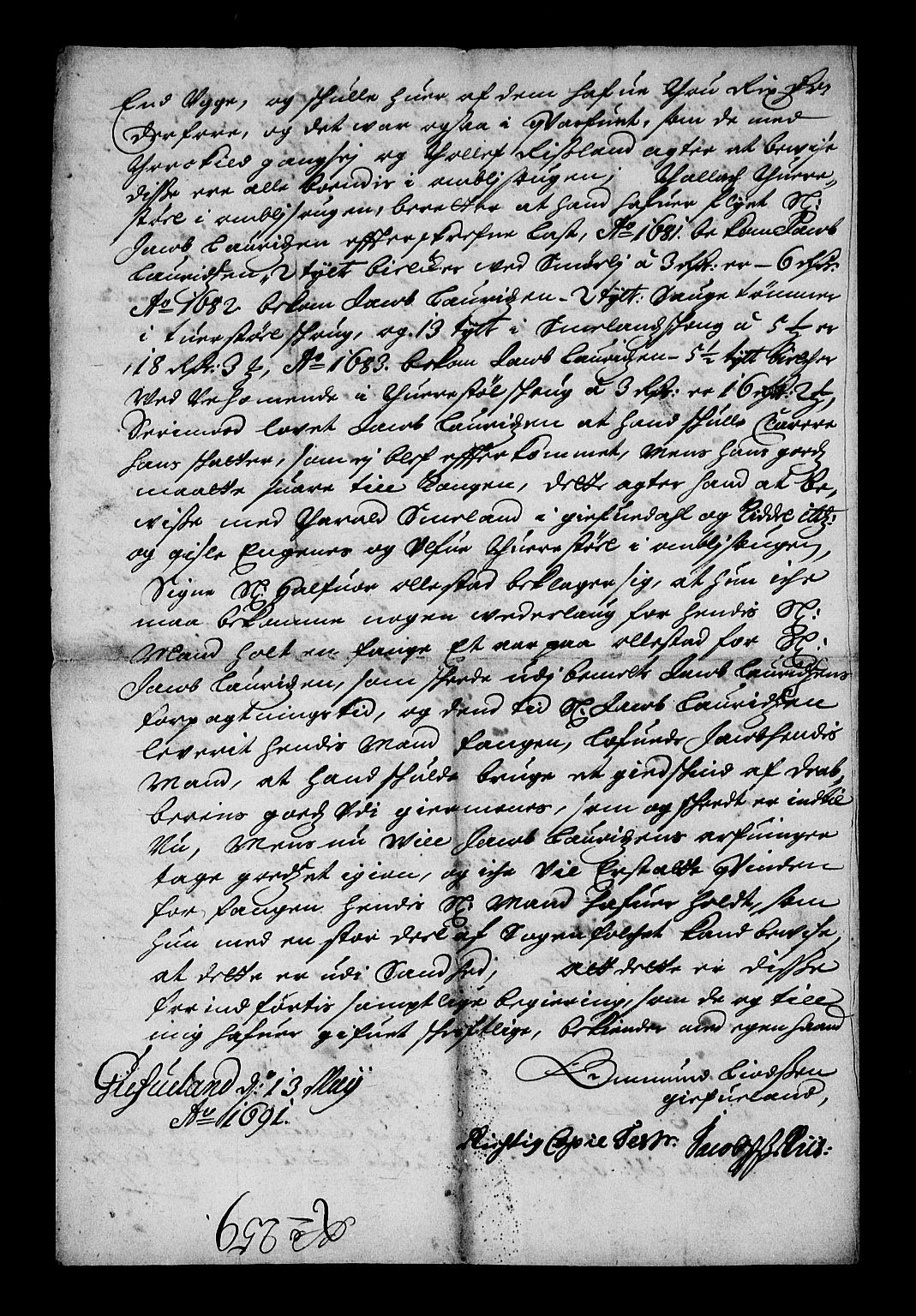 Stattholderembetet 1572-1771, RA/EA-2870/Af/L0004: Avskrifter av vedlegg til originale supplikker, nummerert i samsvar med supplikkbøkene, 1691-1694, p. 80