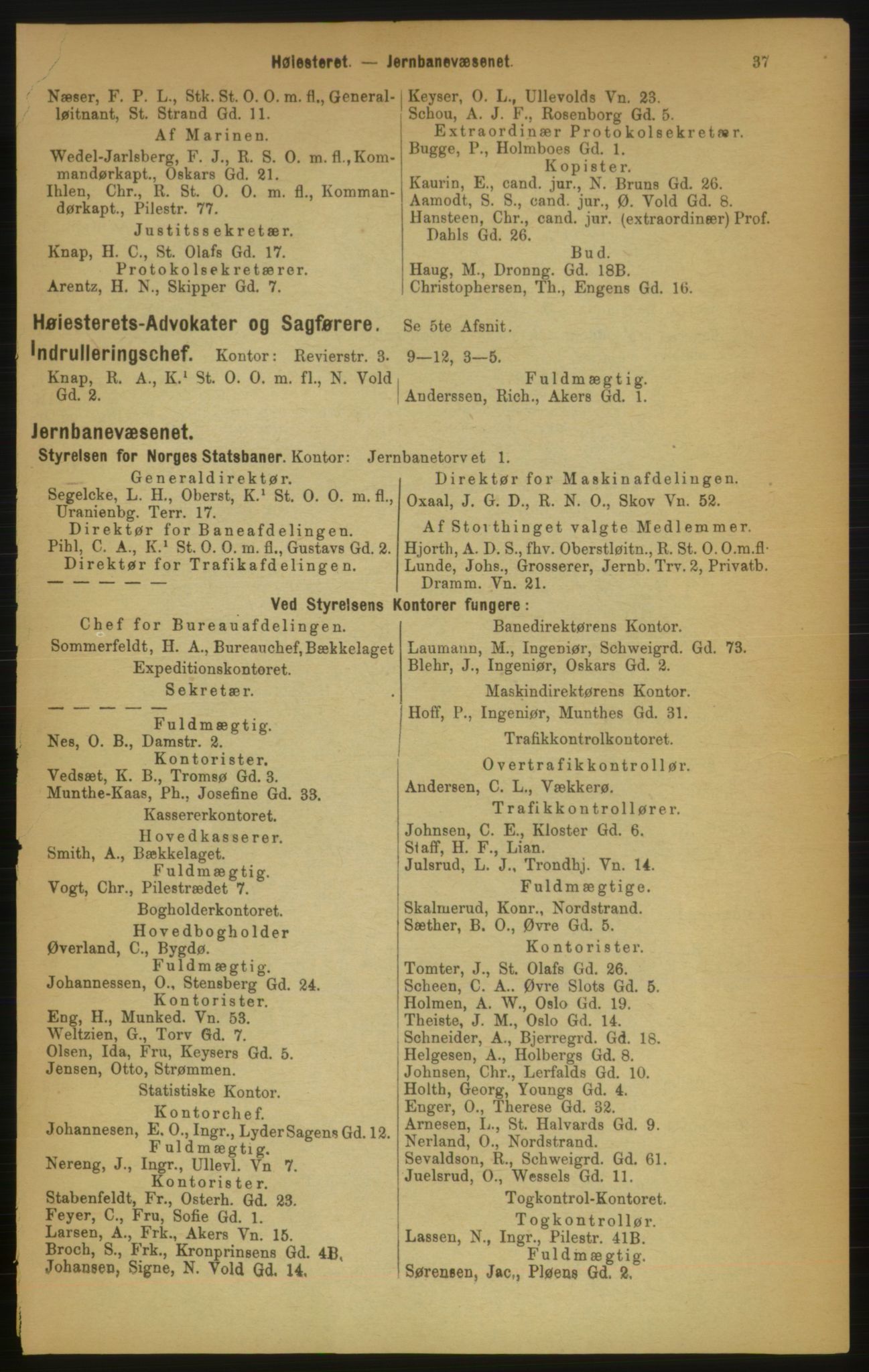 Kristiania/Oslo adressebok, PUBL/-, 1889, p. 37