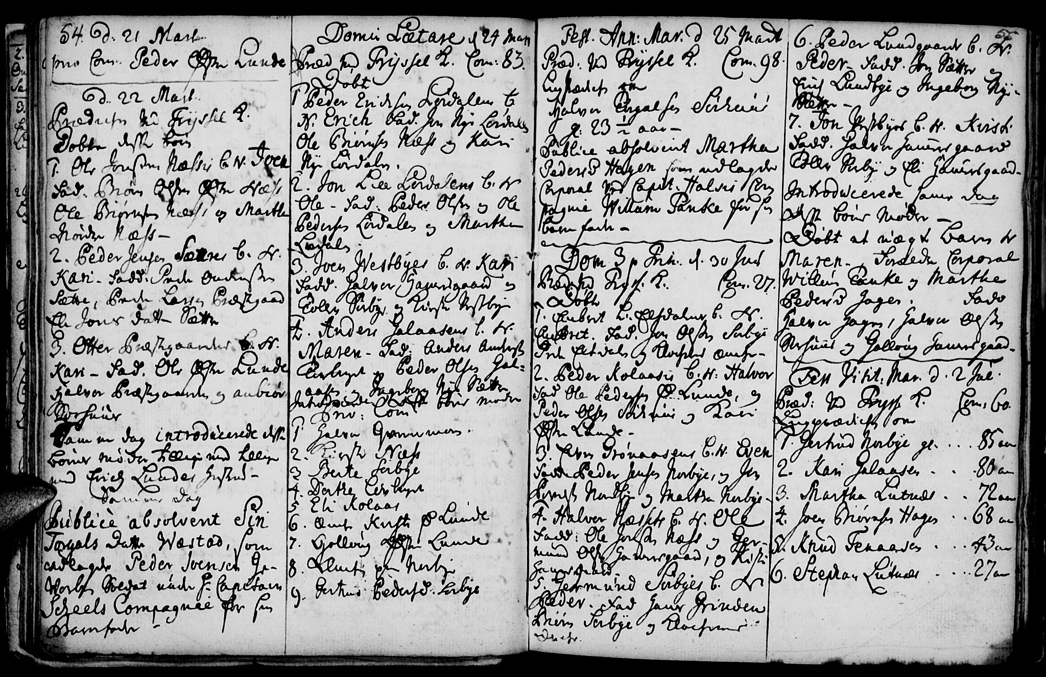 Elverum prestekontor, AV/SAH-PREST-044/H/Ha/Haa/L0001: Parish register (official) no. 1, 1730-1760, p. 54-55