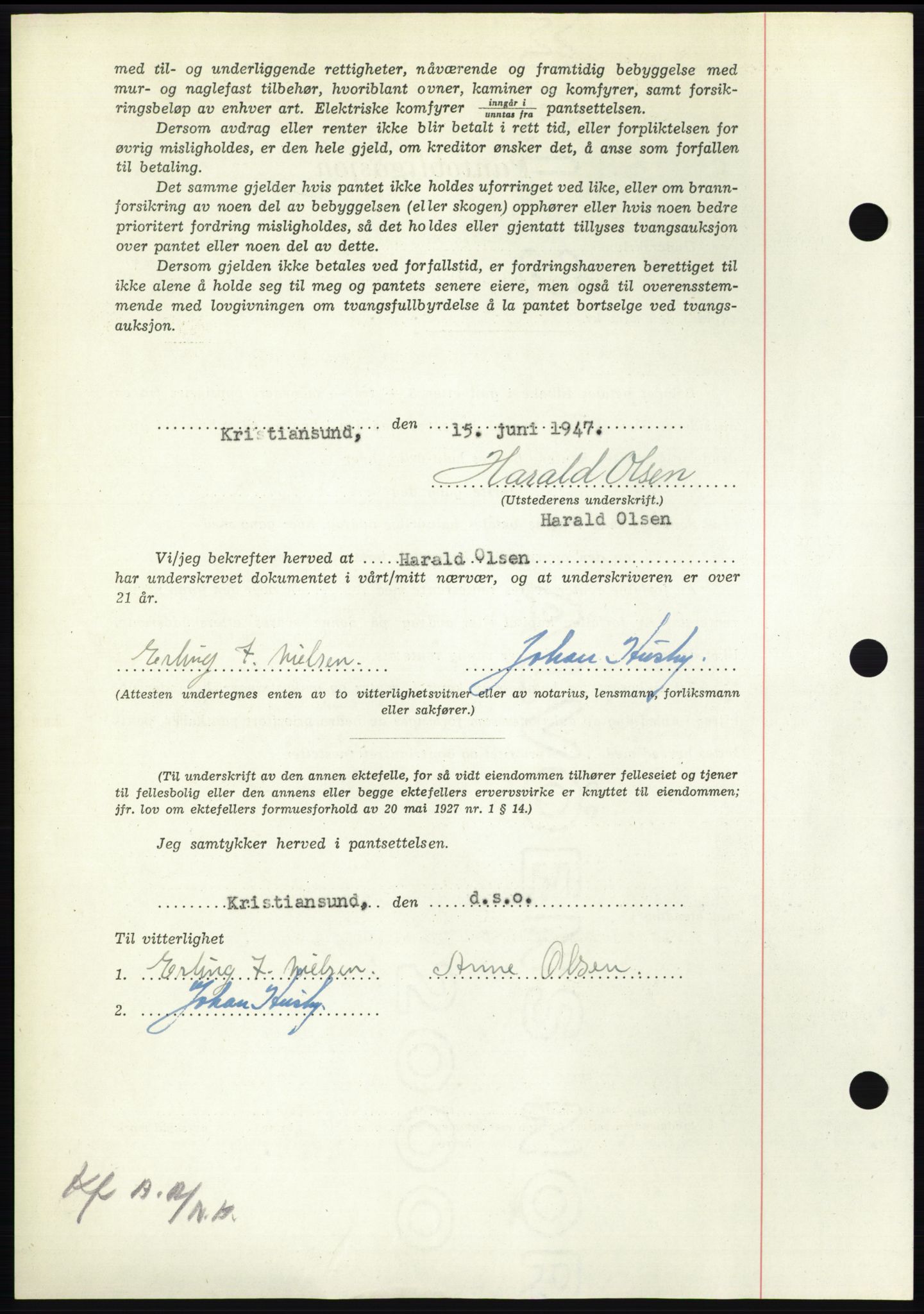 Nordmøre sorenskriveri, AV/SAT-A-4132/1/2/2Ca: Mortgage book no. B96, 1947-1947, Diary no: : 1302/1947