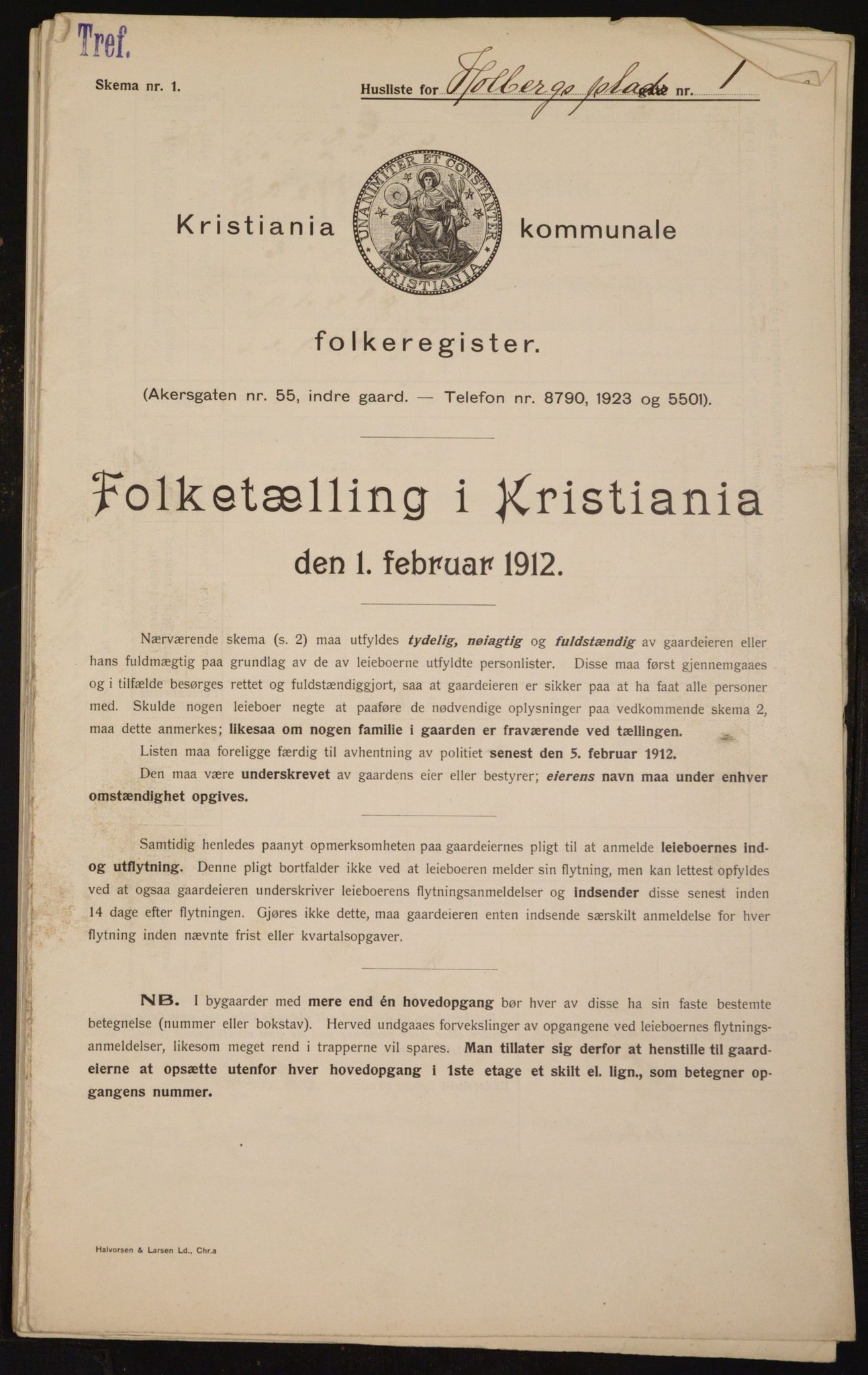 OBA, Municipal Census 1912 for Kristiania, 1912, p. 40919
