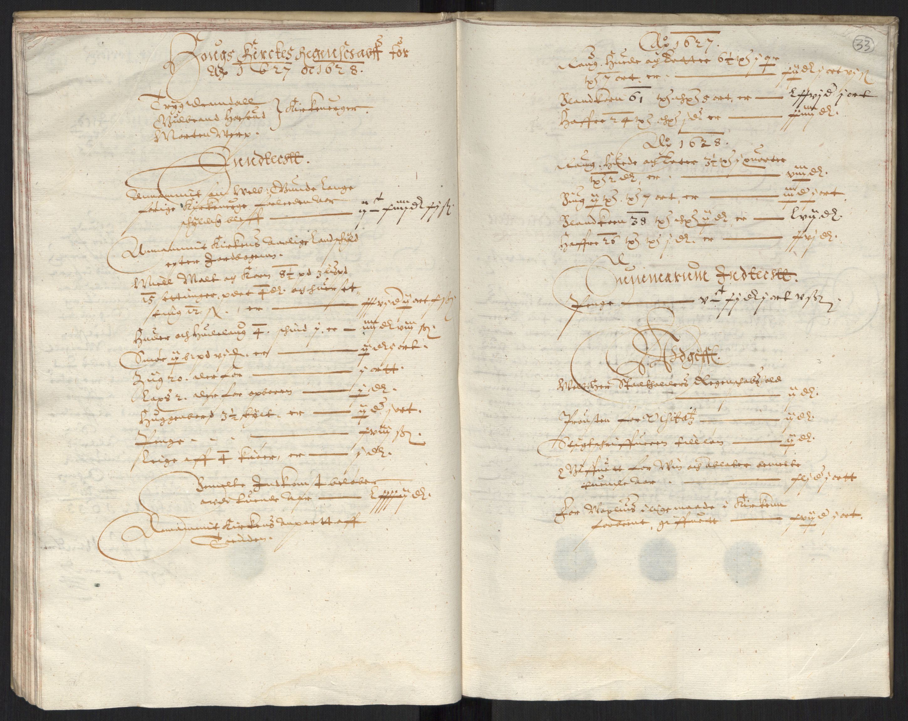 Rentekammeret inntil 1814, Reviderte regnskaper, Kirkeregnskap, AV/RA-EA-4067/Ra/L0004/0004: Kirkeregnskap / Noen resterende kirkeregnskaper for Oslo stift i Jens Juels tid, 1615-1628, p. 32b-33a
