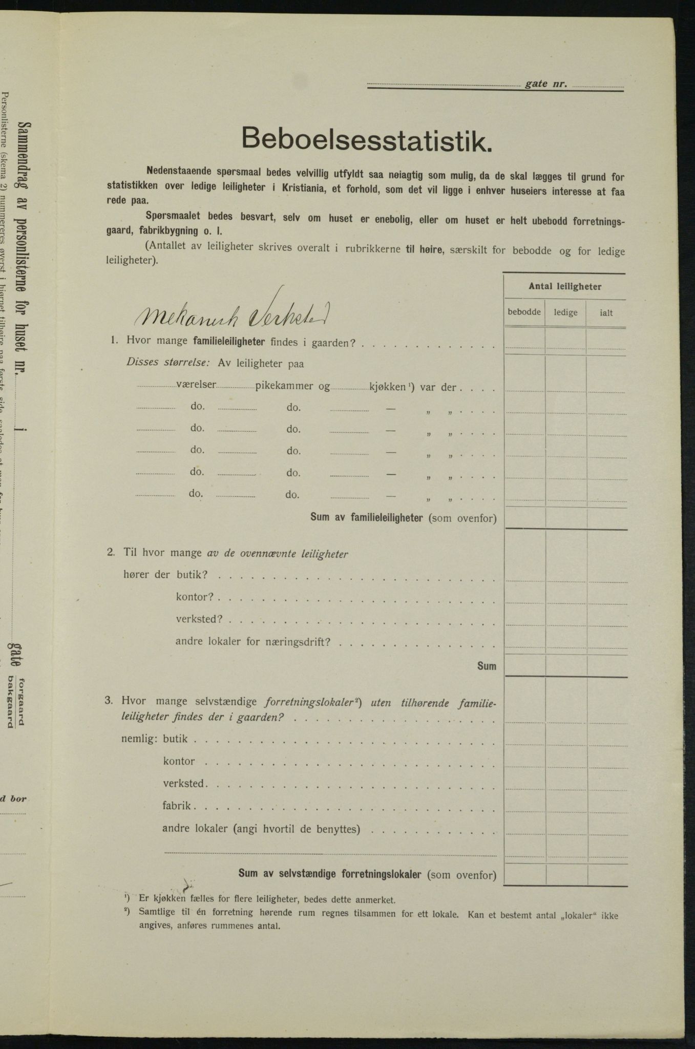 OBA, Municipal Census 1913 for Kristiania, 1913, p. 15915