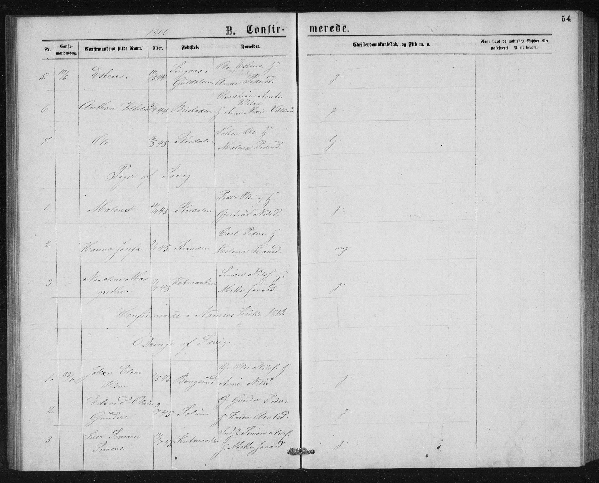 Ministerialprotokoller, klokkerbøker og fødselsregistre - Nord-Trøndelag, SAT/A-1458/768/L0567: Parish register (official) no. 768A02, 1837-1865, p. 54