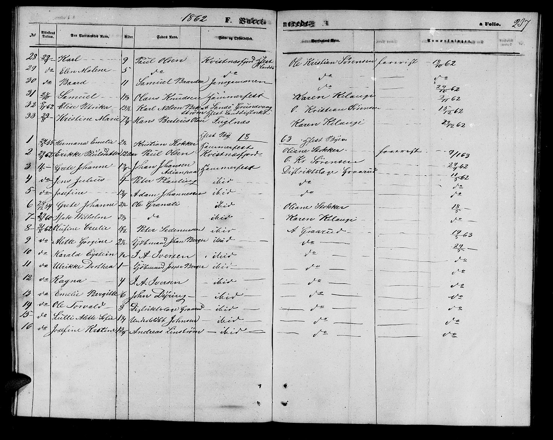 Hammerfest sokneprestkontor, AV/SATØ-S-1347/H/Hb/L0003.klokk: Parish register (copy) no. 3 /1, 1862-1868, p. 237