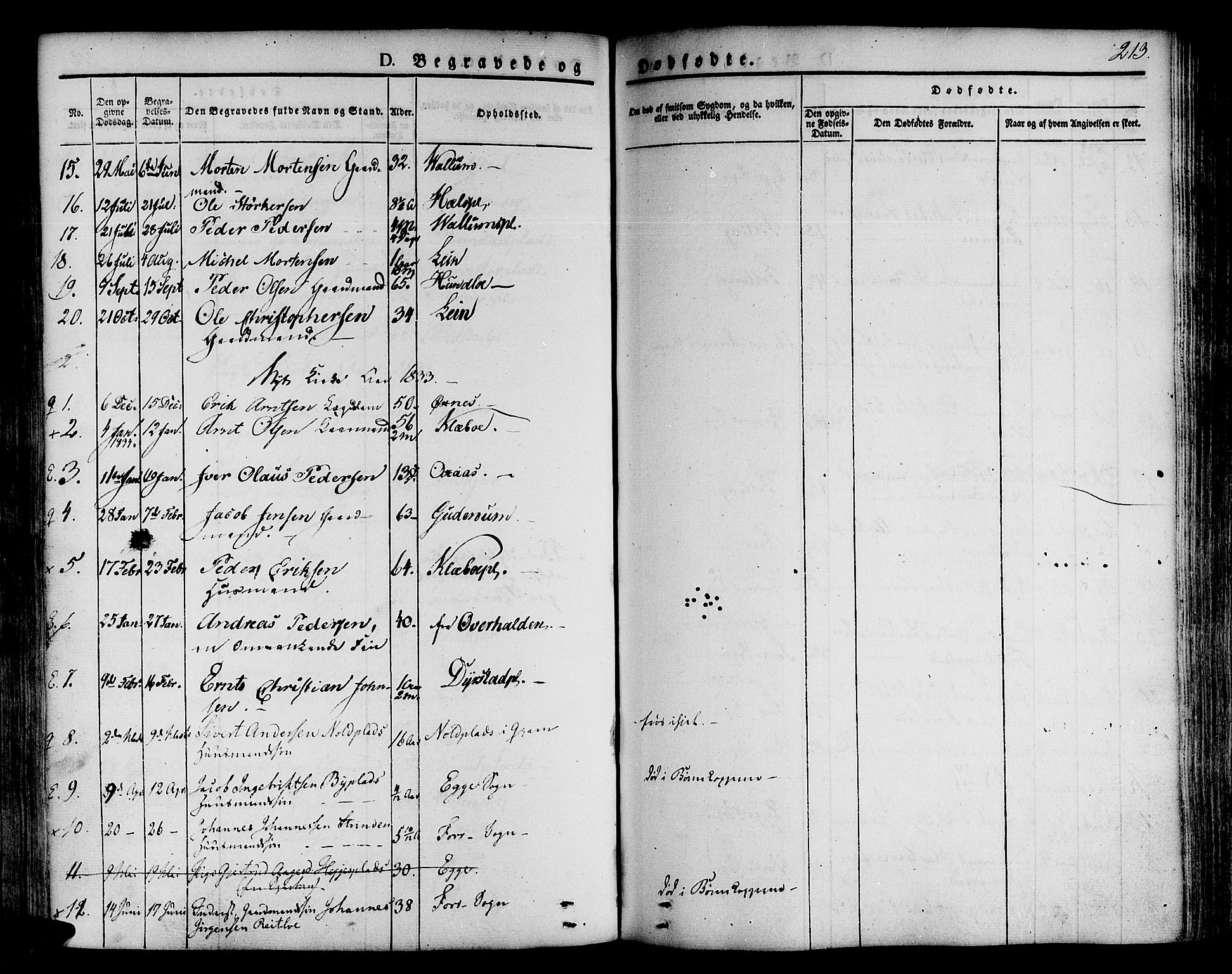 Ministerialprotokoller, klokkerbøker og fødselsregistre - Nord-Trøndelag, SAT/A-1458/746/L0445: Parish register (official) no. 746A04, 1826-1846, p. 213