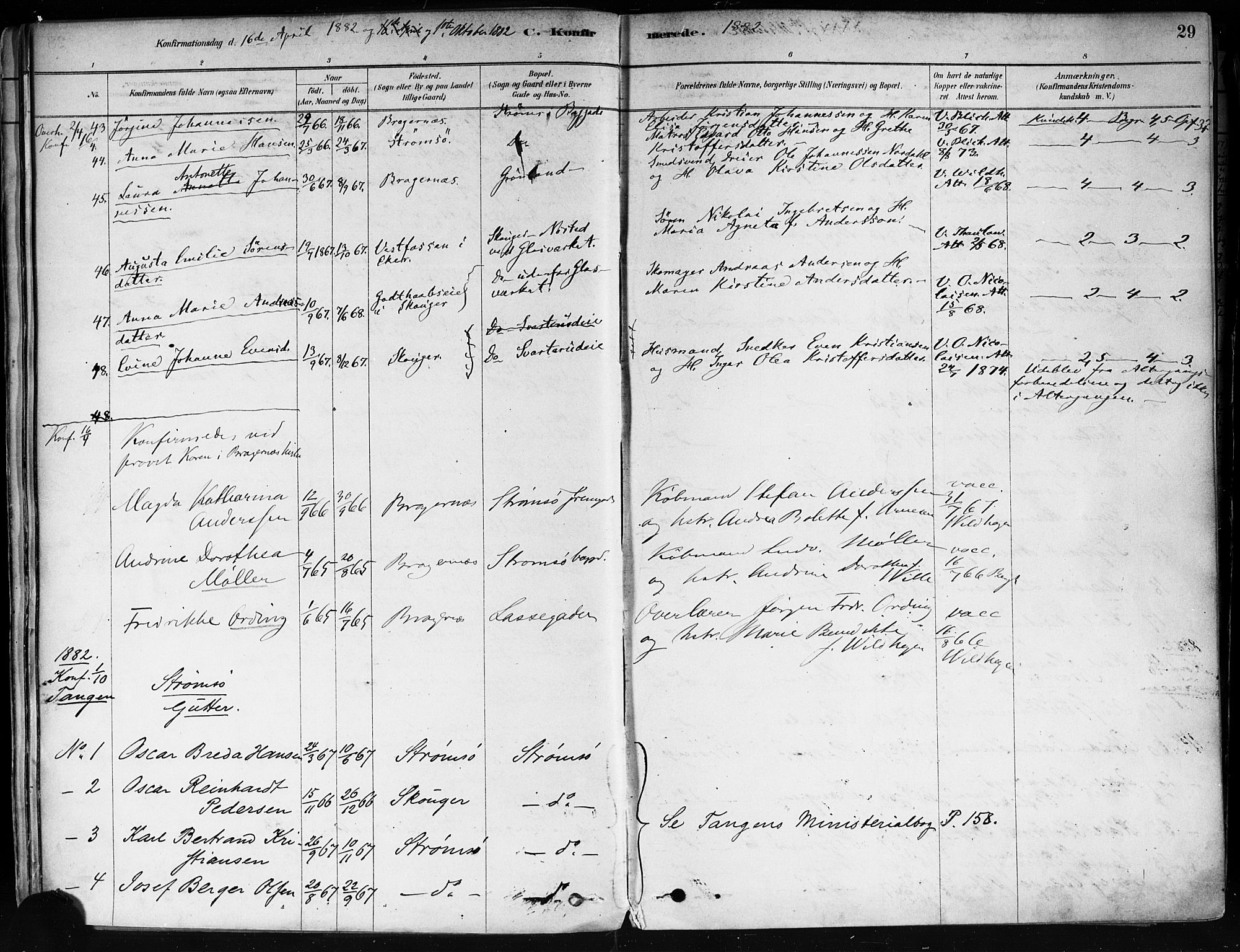 Strømsø kirkebøker, AV/SAKO-A-246/F/Fa/L0022: Parish register (official) no. I 22, 1879-1899, p. 29