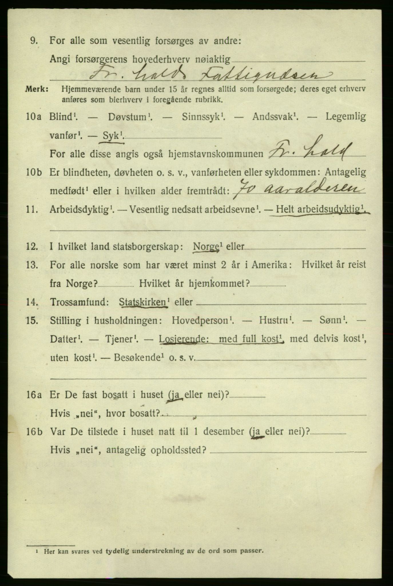 SAO, 1920 census for Fredrikshald, 1920, p. 14365