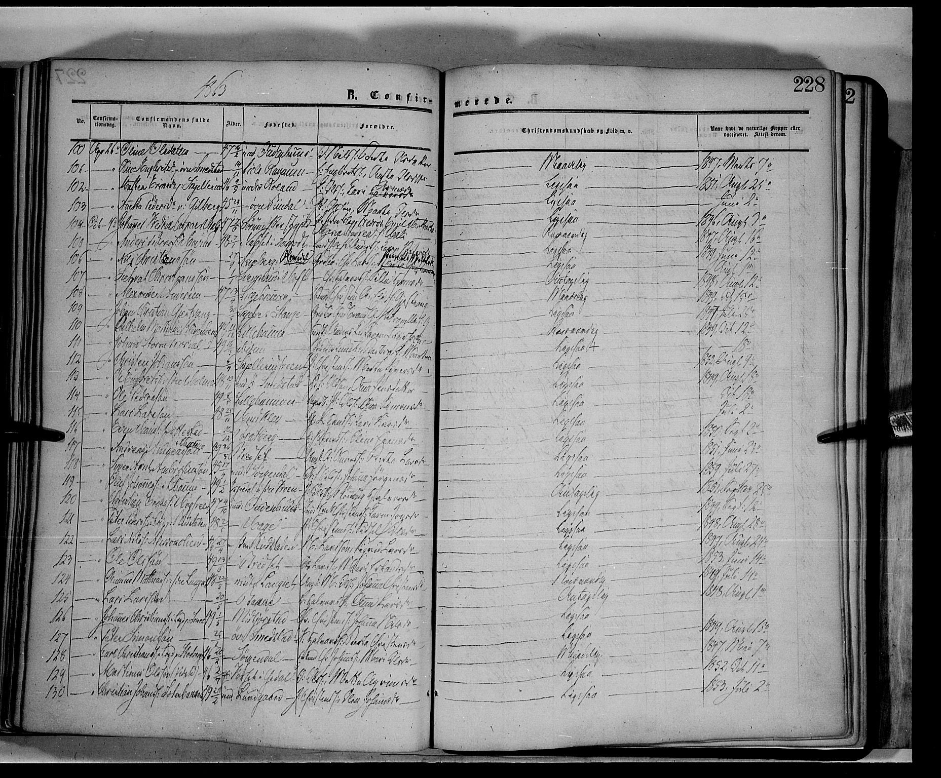 Fåberg prestekontor, AV/SAH-PREST-086/H/Ha/Haa/L0006: Parish register (official) no. 6A, 1855-1867, p. 228
