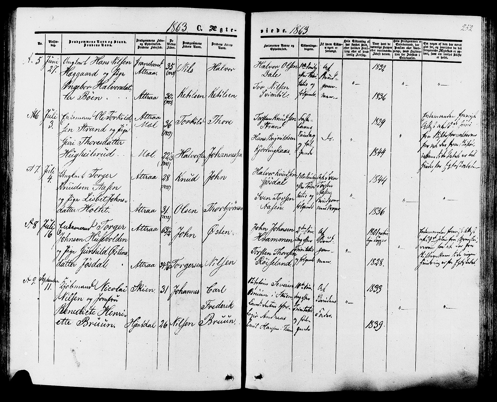 Tinn kirkebøker, AV/SAKO-A-308/F/Fa/L0006: Parish register (official) no. I 6, 1857-1878, p. 252