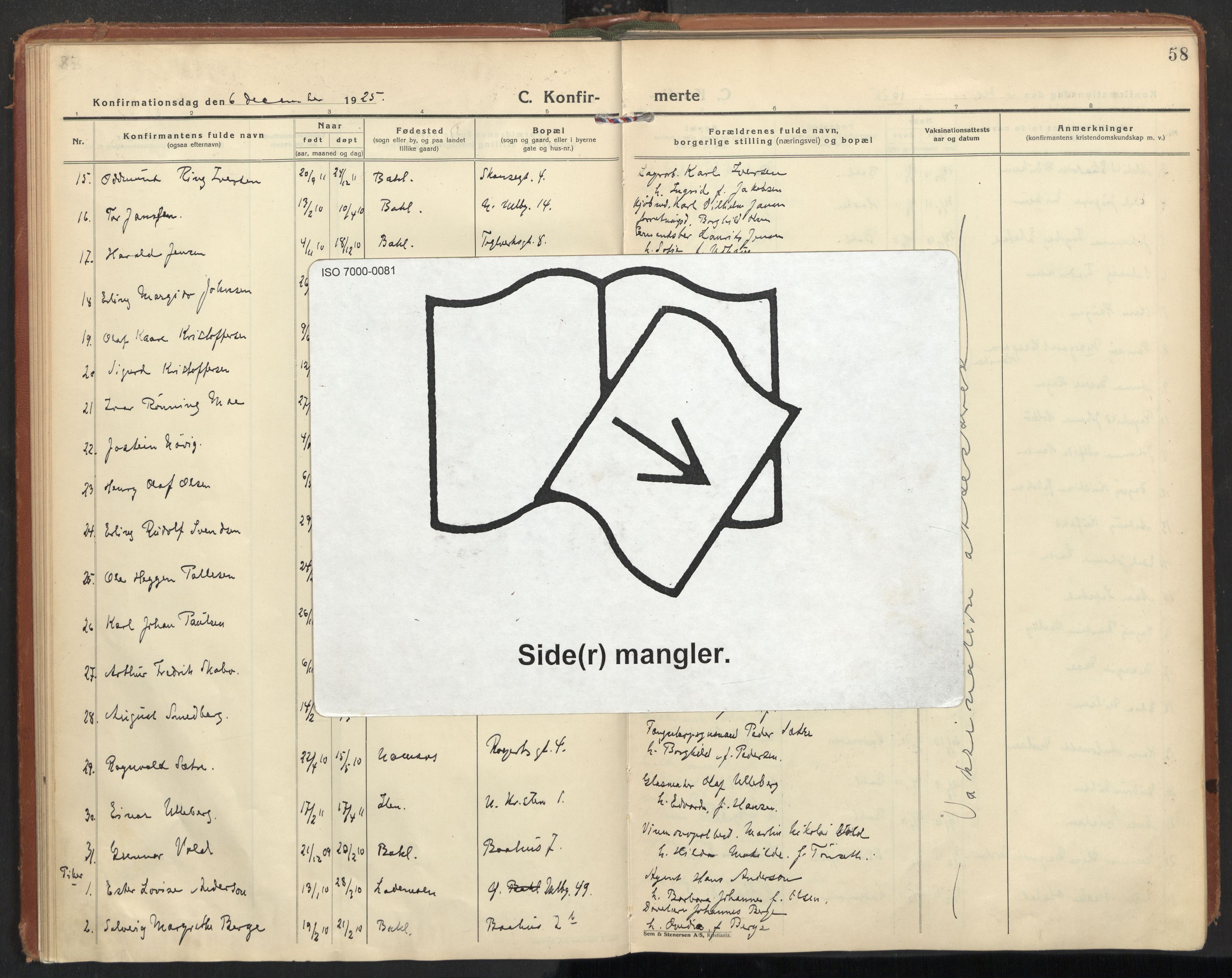 Ministerialprotokoller, klokkerbøker og fødselsregistre - Sør-Trøndelag, AV/SAT-A-1456/604/L0208: Parish register (official) no. 604A28, 1923-1937, p. 58