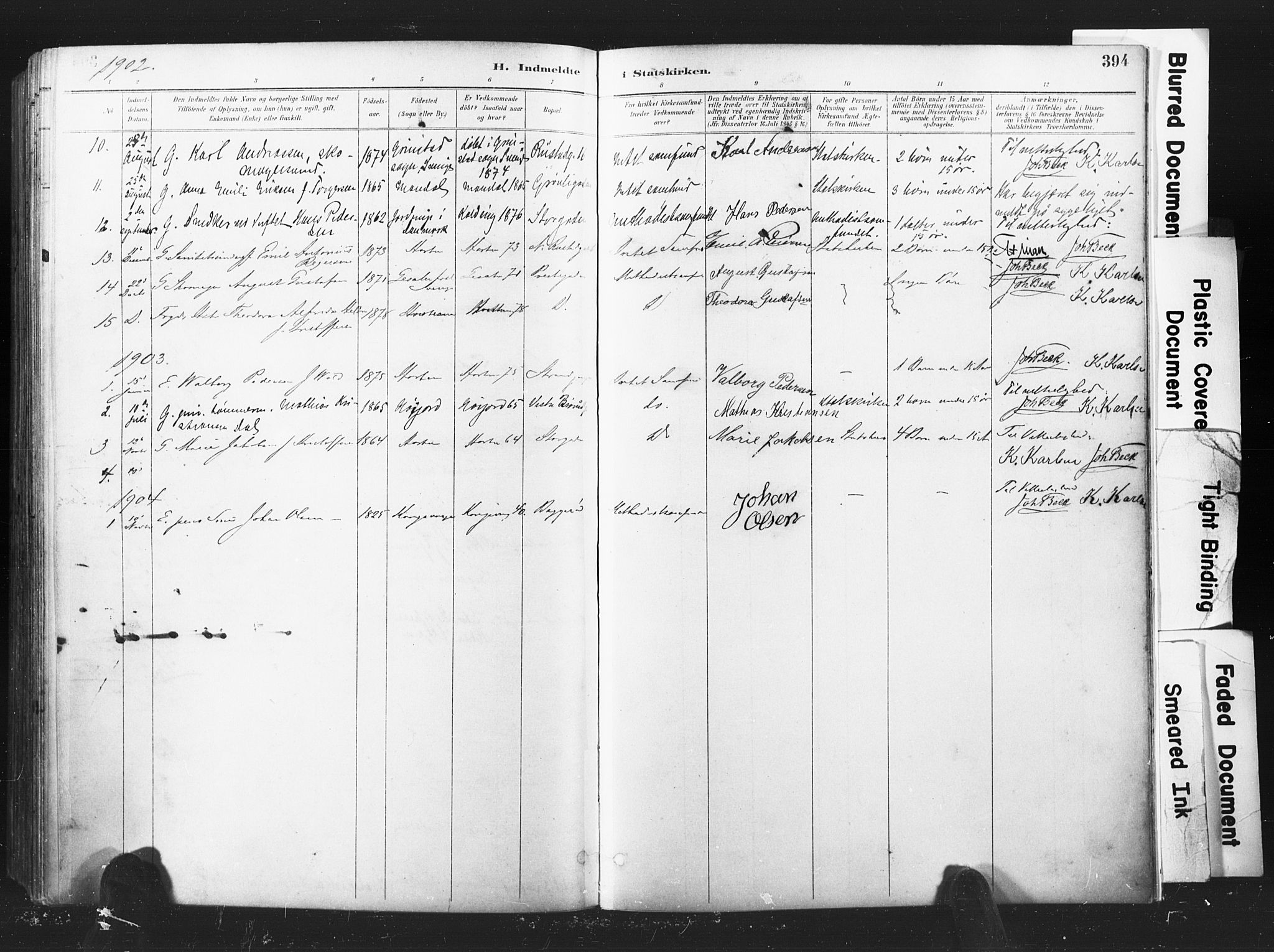 Horten kirkebøker, AV/SAKO-A-348/F/Fa/L0005: Parish register (official) no. 5, 1896-1904, p. 394