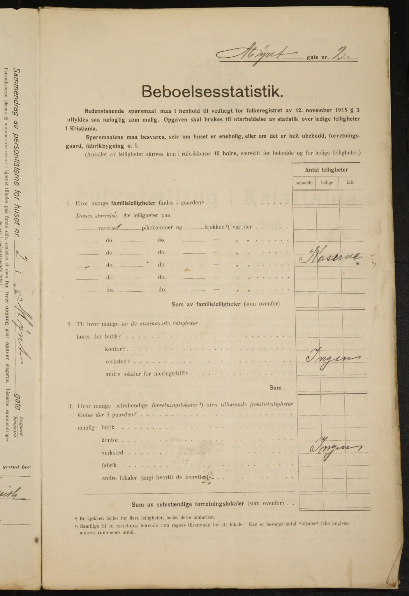 OBA, Municipal Census 1916 for Kristiania, 1916, p. 70024