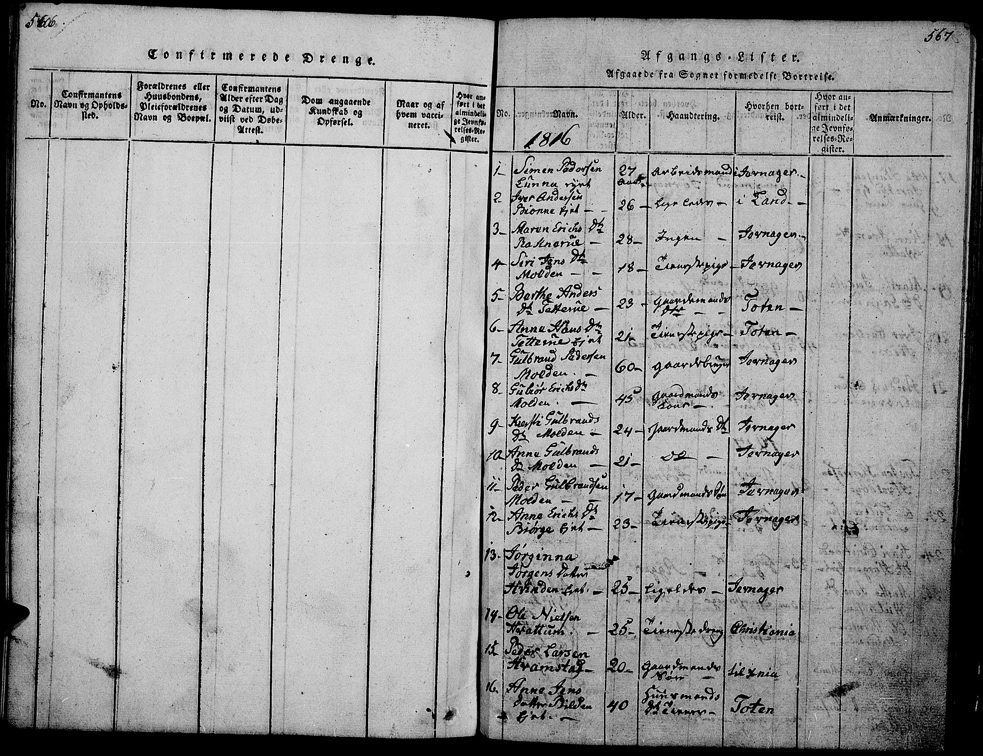 Gran prestekontor, SAH/PREST-112/H/Ha/Hab/L0001: Parish register (copy) no. 1, 1815-1824, p. 566-567