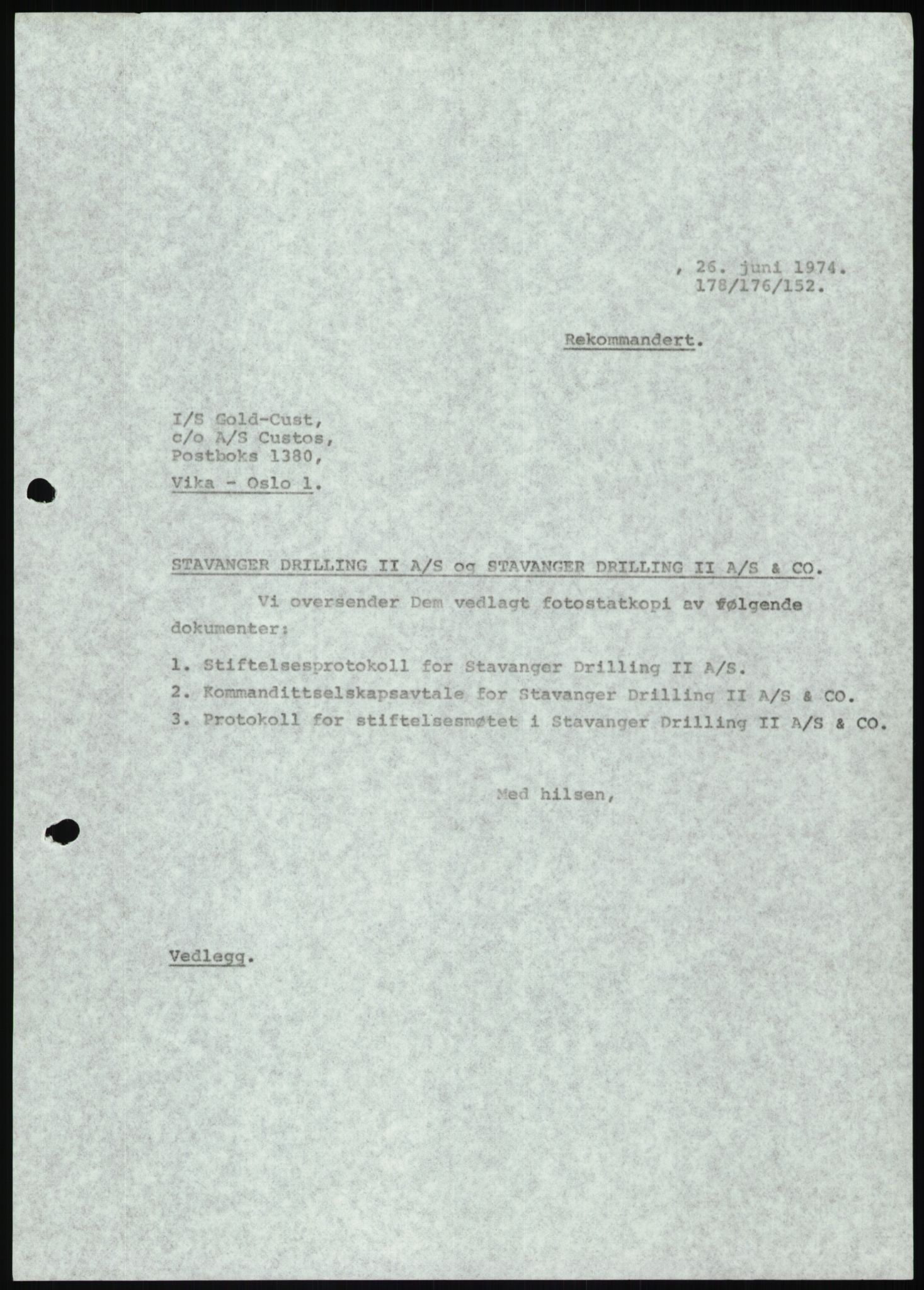 Pa 1503 - Stavanger Drilling AS, AV/SAST-A-101906/D/L0007: Korrespondanse og saksdokumenter, 1974-1981, p. 1005