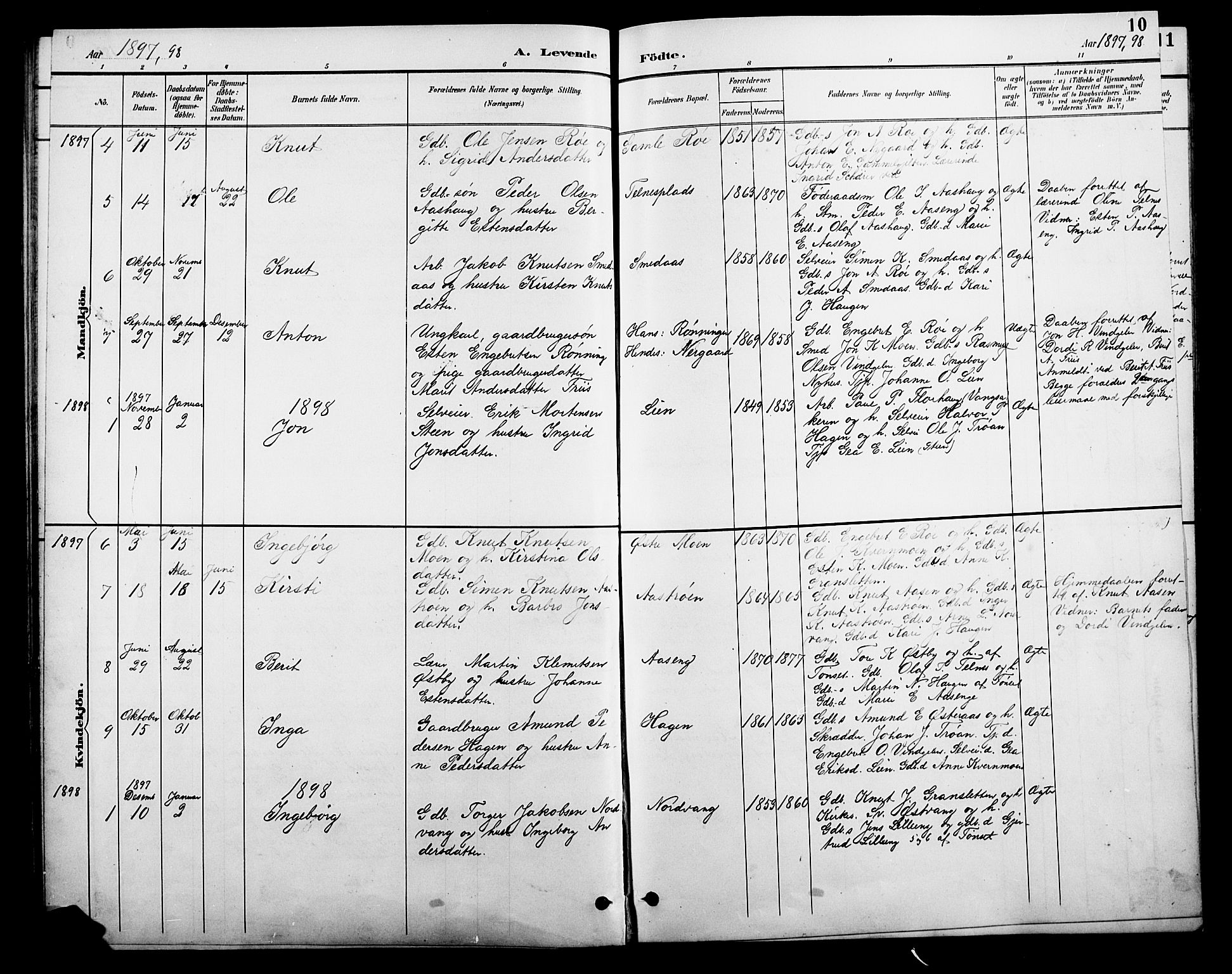 Tolga prestekontor, SAH/PREST-062/L/L0010: Parish register (copy) no. 10, 1894-1918, p. 10