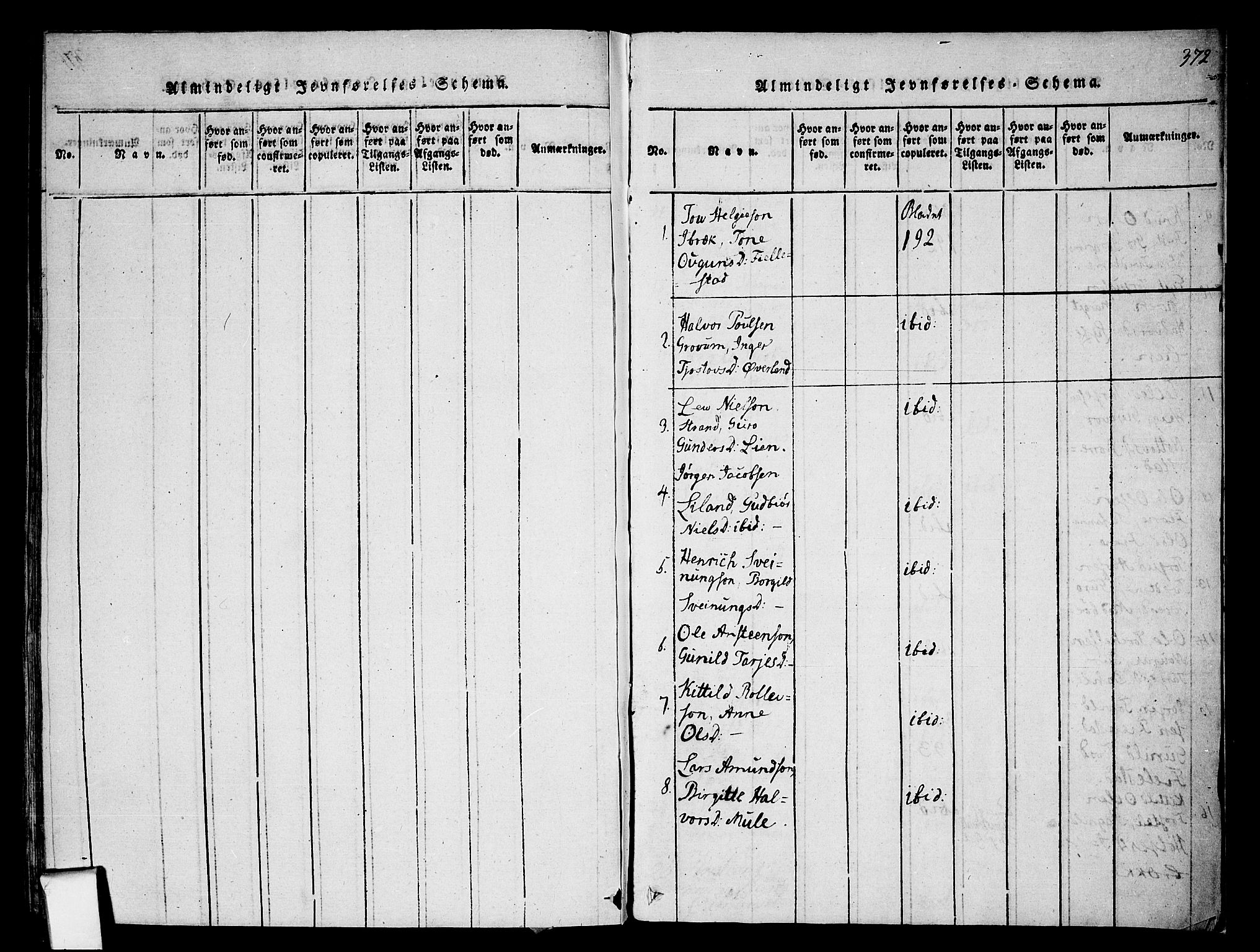 Nissedal kirkebøker, SAKO/A-288/F/Fa/L0002: Parish register (official) no. I 2, 1814-1845, p. 372