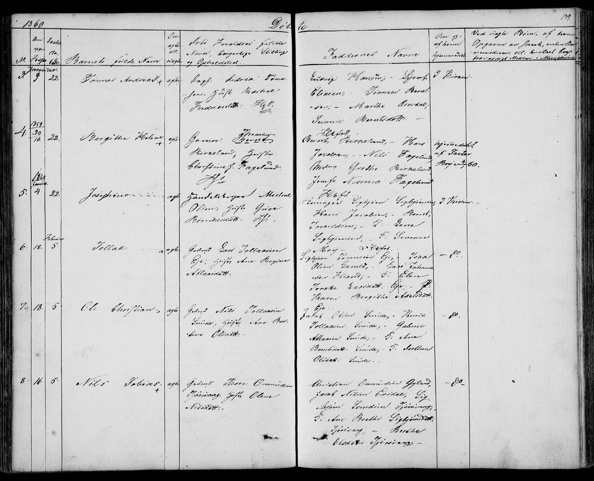 Flekkefjord sokneprestkontor, SAK/1111-0012/F/Fb/Fbc/L0005: Parish register (copy) no. B 5, 1846-1866, p. 139