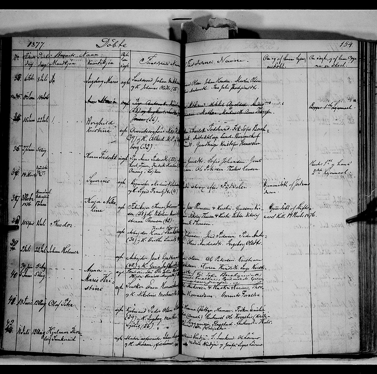 Vang prestekontor, Hedmark, AV/SAH-PREST-008/H/Ha/Haa/L0011: Parish register (official) no. 11, 1852-1877, p. 154