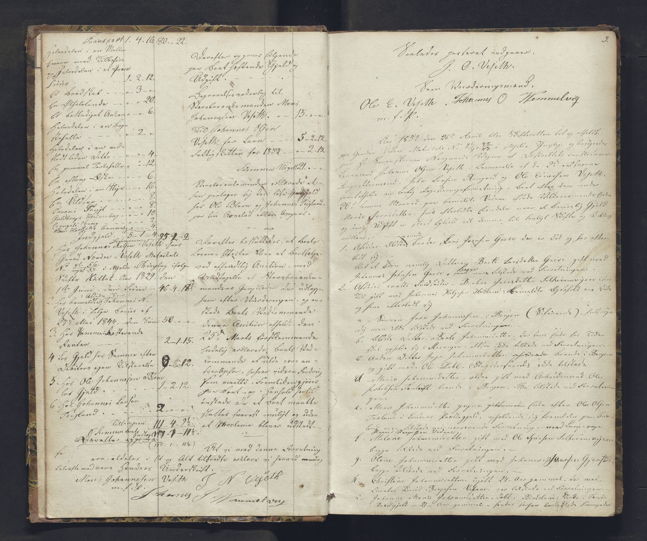 Nordhordland sorenskrivar, SAB/A-2901/1/H/Hb/L0023: Registreringsprotokollar, 1852, p. 3