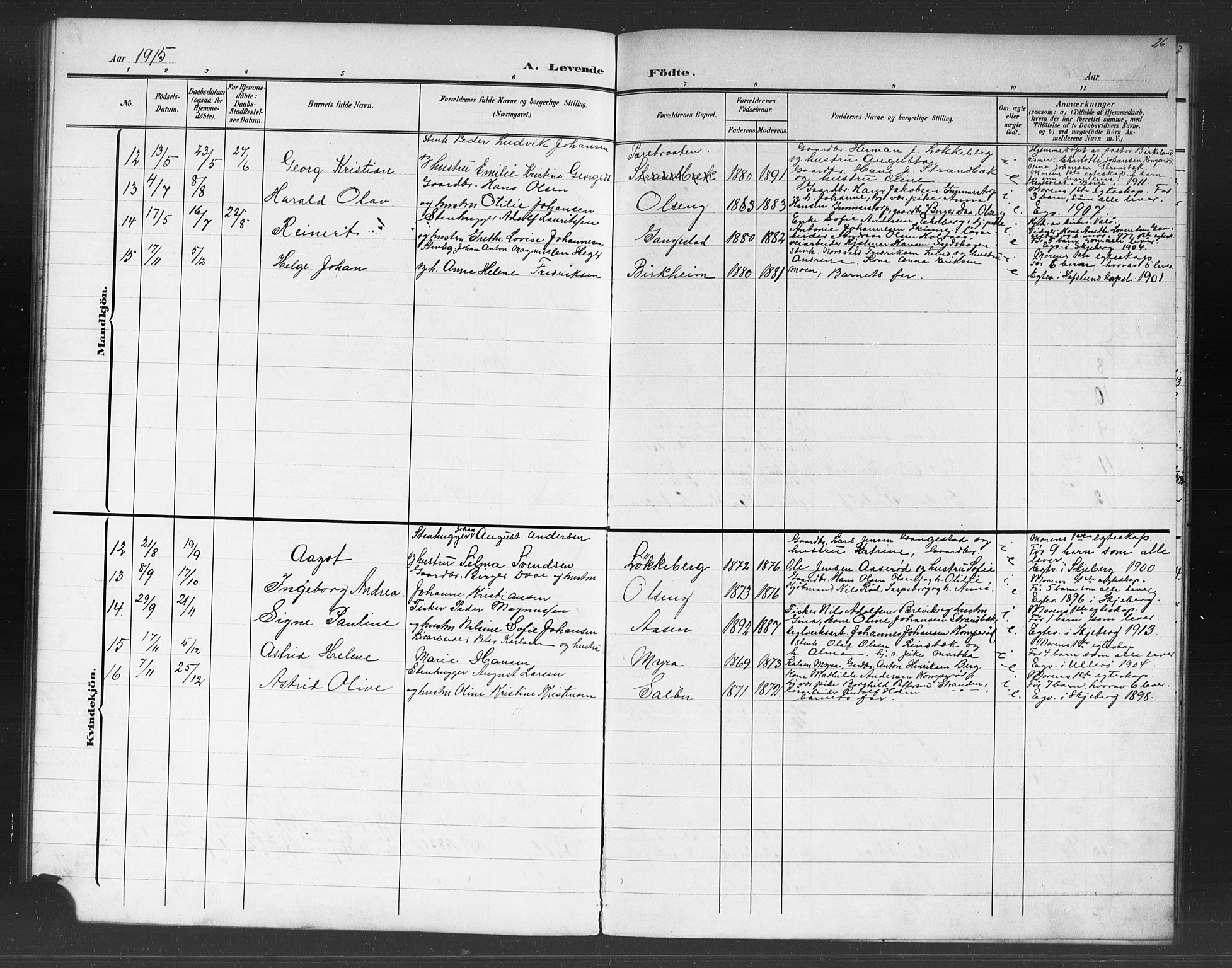 Skjeberg prestekontor Kirkebøker, SAO/A-10923/G/Gb/L0001: Parish register (copy) no. II 1, 1901-1919, p. 26