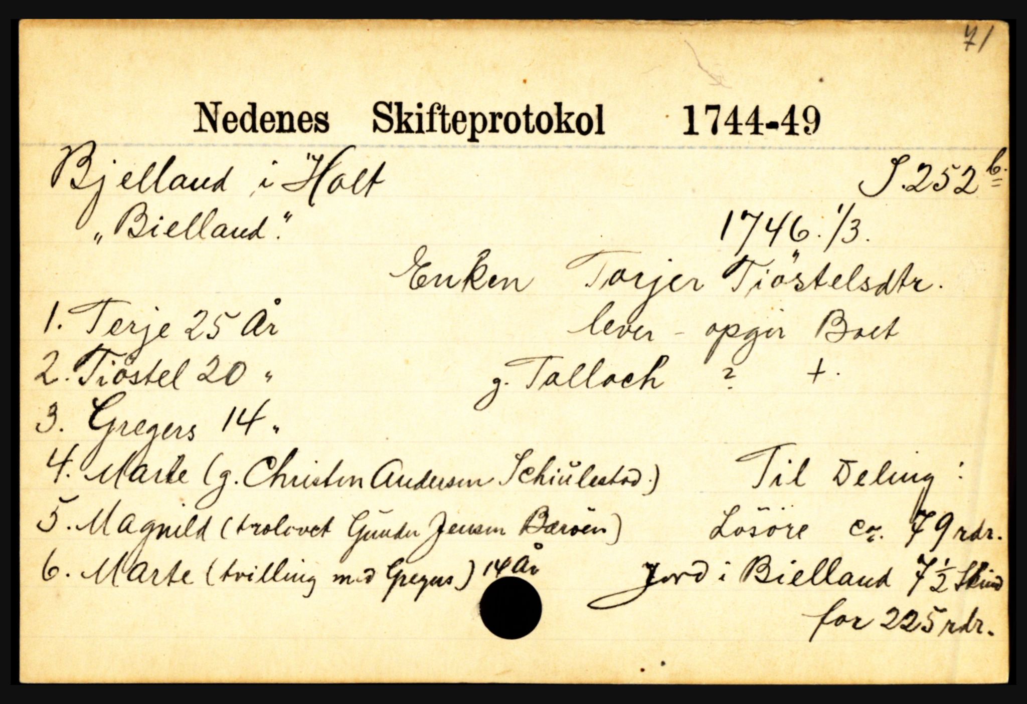 Nedenes sorenskriveri før 1824, AV/SAK-1221-0007/H, p. 2731