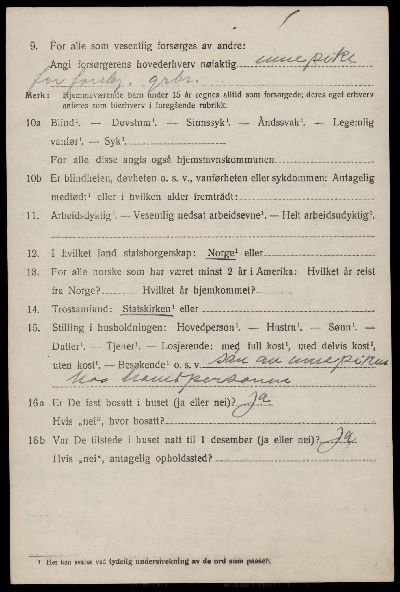 SAKO, 1920 census for Fyresdal, 1920, p. 1808