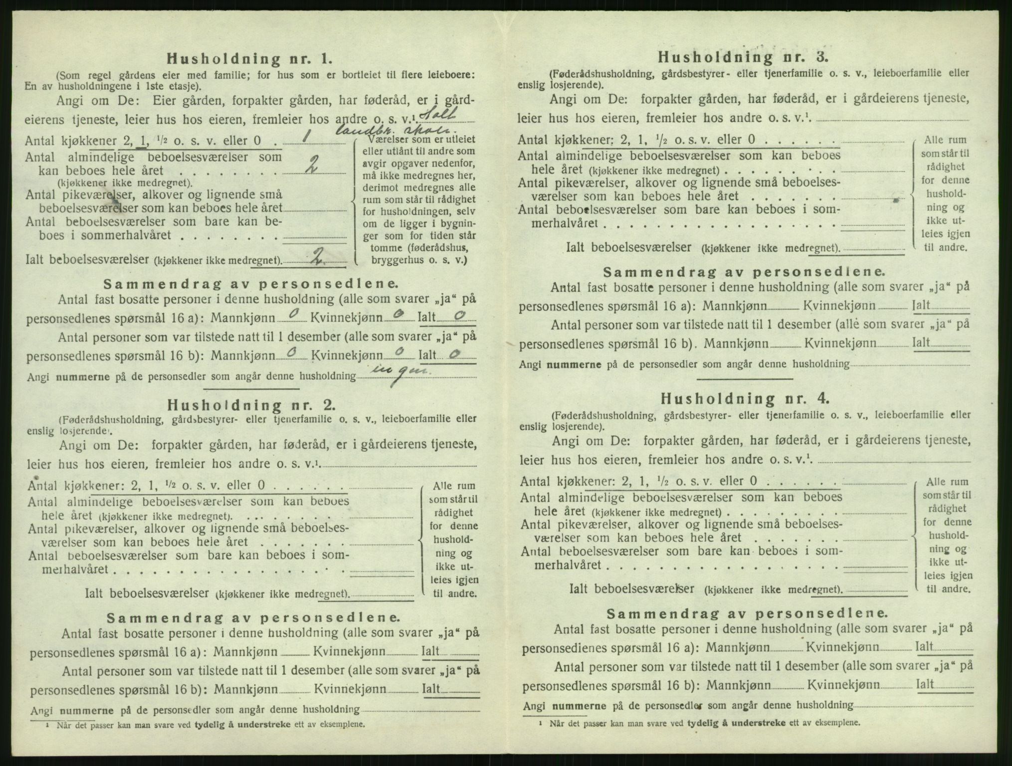 SAK, 1920 census for Holt, 1920, p. 423