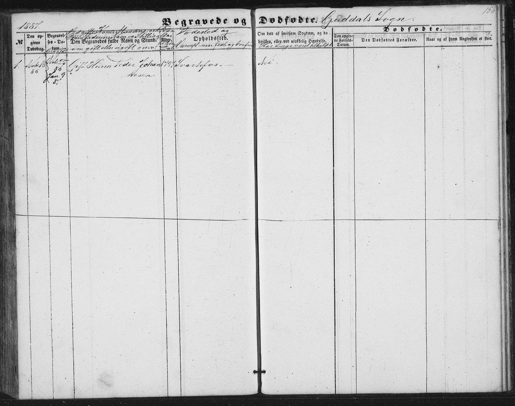 Fjaler sokneprestembete, AV/SAB-A-79801/H/Haa/Haaa/L0012: Parish register (official) no. A 12, 1854-1887, p. 156