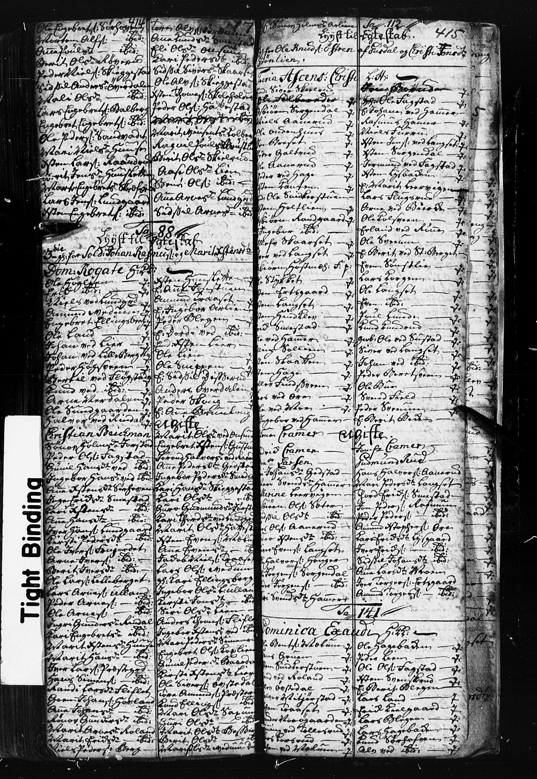 Fåberg prestekontor, SAH/PREST-086/H/Ha/Hab/L0001: Parish register (copy) no. 1, 1727-1767, p. 414-415