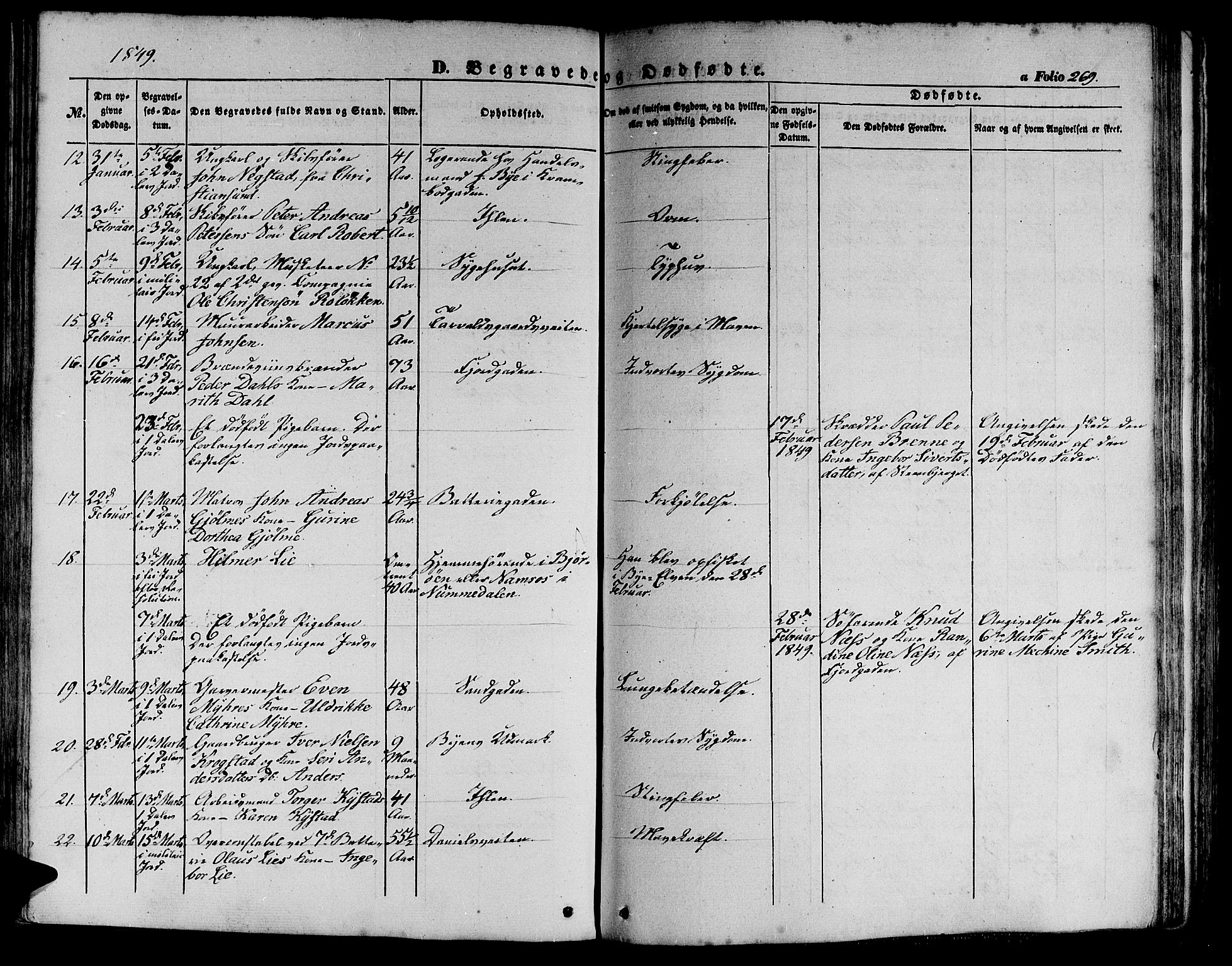 Ministerialprotokoller, klokkerbøker og fødselsregistre - Sør-Trøndelag, AV/SAT-A-1456/602/L0137: Parish register (copy) no. 602C05, 1846-1856, p. 269