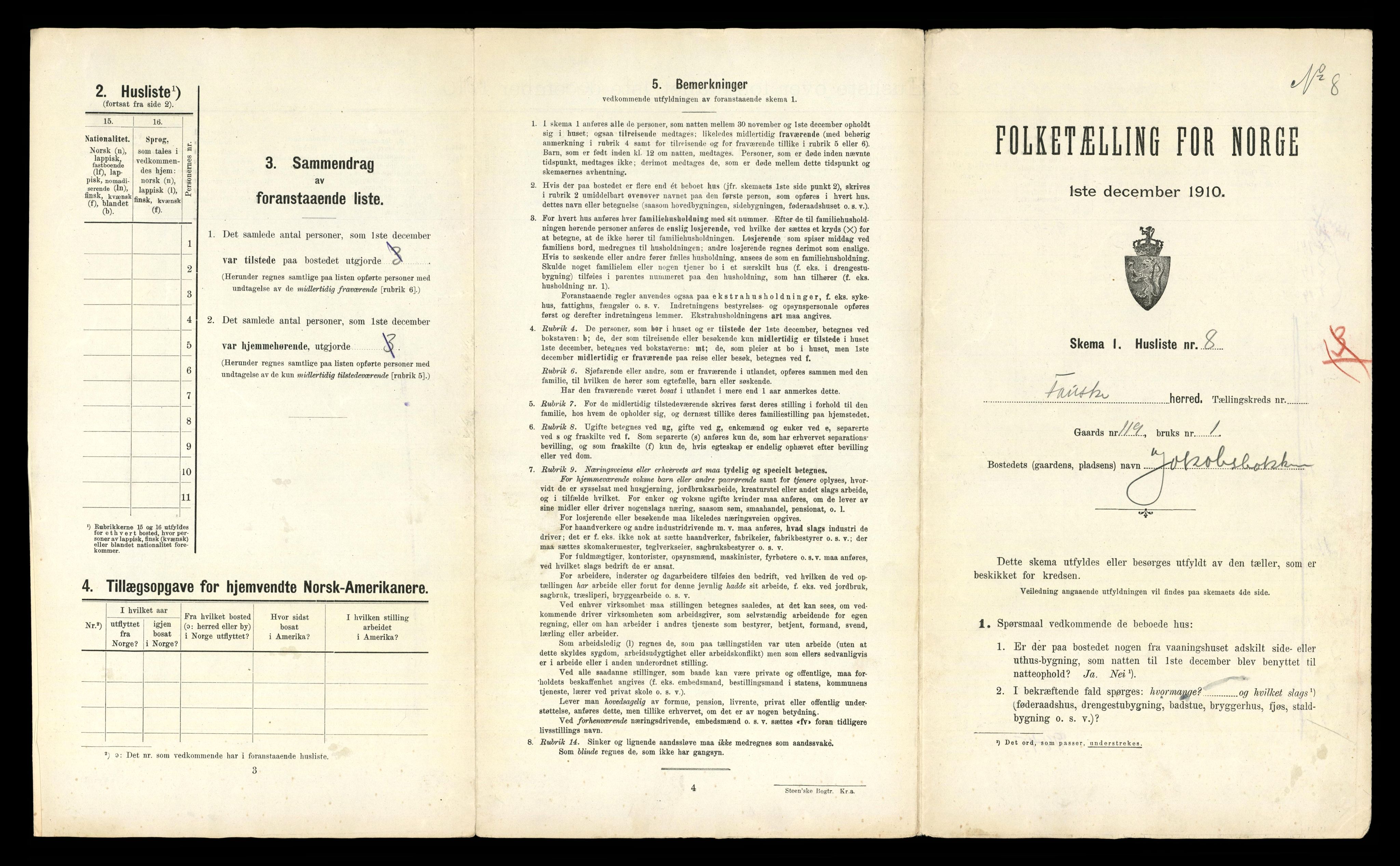 RA, 1910 census for Fauske, 1910, p. 98