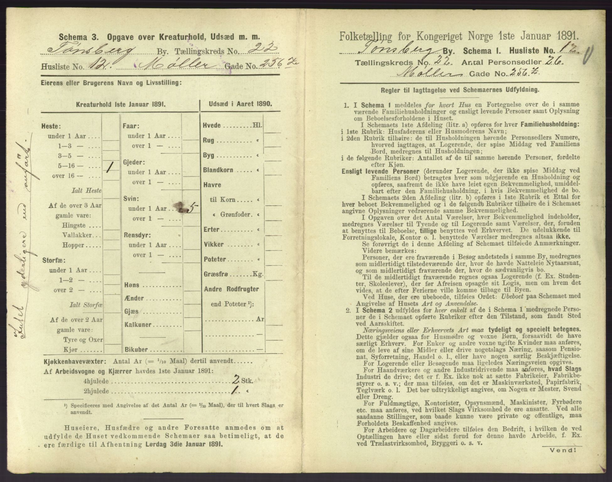 RA, 1891 census for 0705 Tønsberg, 1891, p. 740