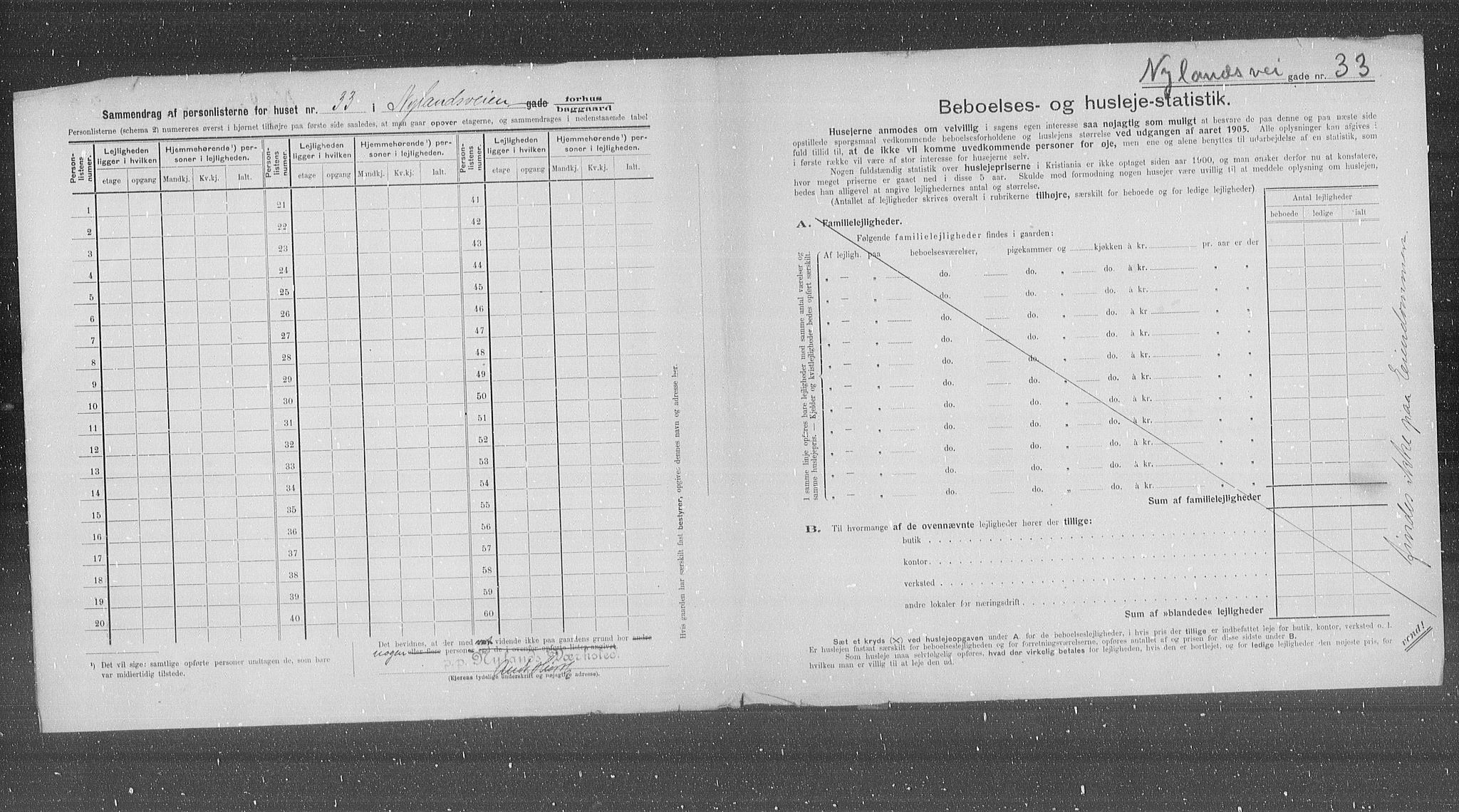 OBA, Municipal Census 1905 for Kristiania, 1905, p. 38994