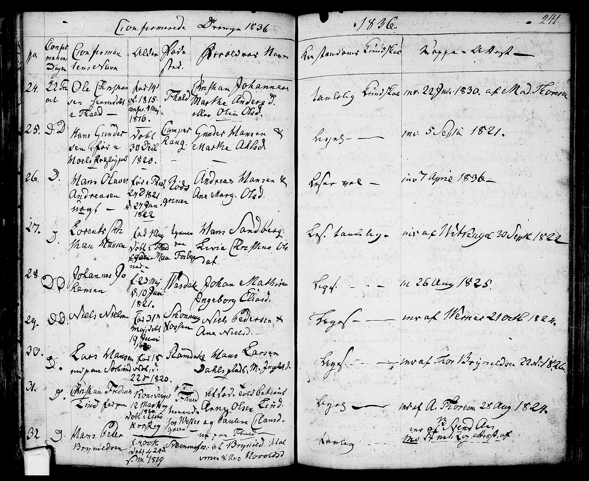 Berg prestekontor Kirkebøker, SAO/A-10902/F/Fa/L0003: Parish register (official) no. I 3, 1832-1842, p. 241