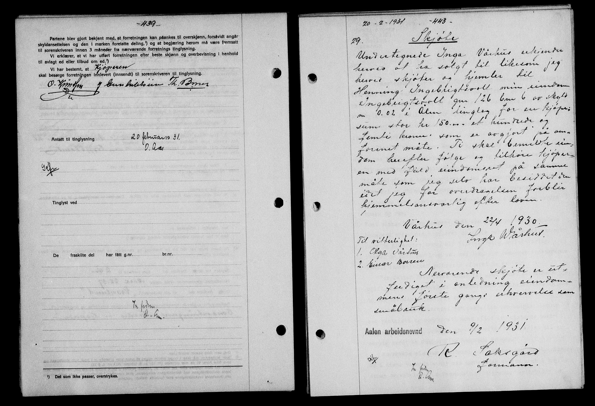 Gauldal sorenskriveri, SAT/A-0014/1/2/2C/L0041: Mortgage book no. 42-43, 1930-1931, Deed date: 20.02.1931