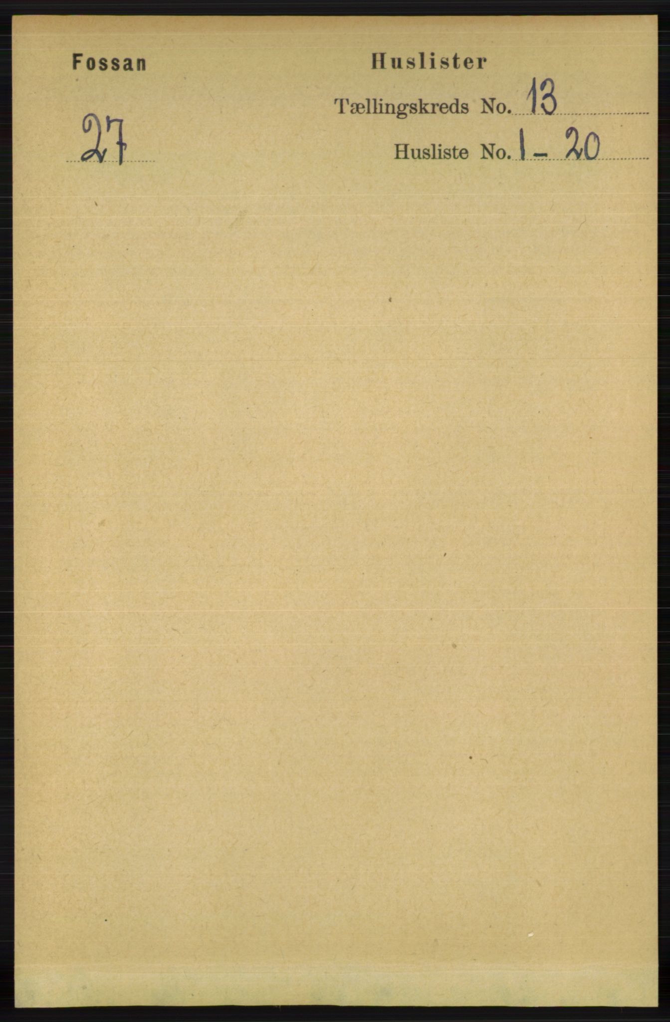 RA, 1891 census for 1129 Forsand, 1891, p. 2024