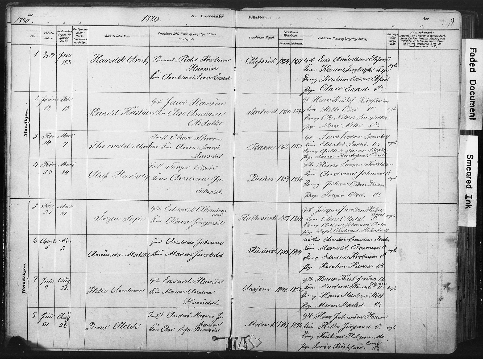 Andebu kirkebøker, AV/SAKO-A-336/F/Fa/L0007: Parish register (official) no. 7, 1878-1899, p. 9