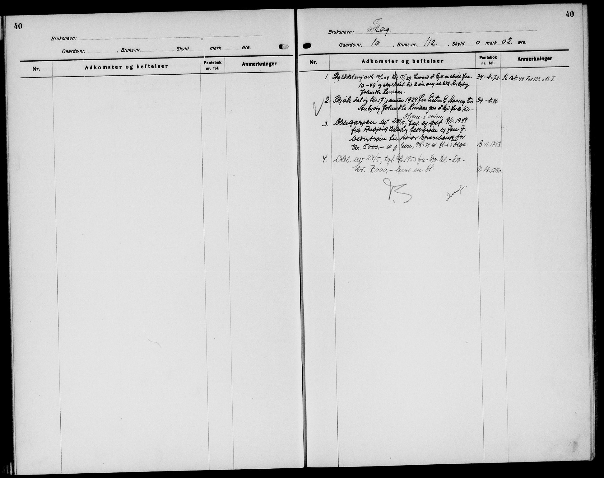 Nord-Østerdal tingrett, AV/SAH-TING-020/H/Ha/Hah/L0053: Mortgage register no. 6, 1929, p. 40