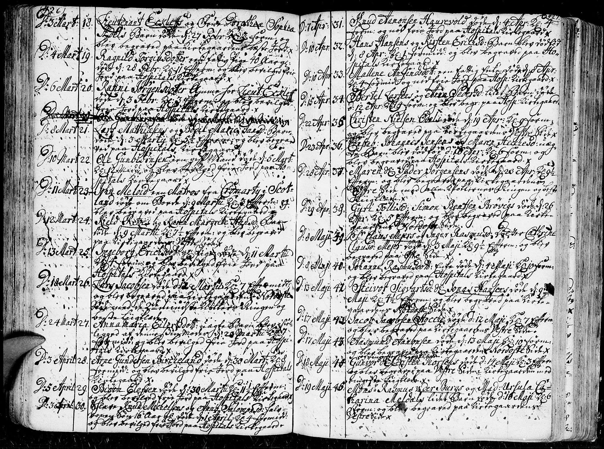 Kristiansand domprosti, AV/SAK-1112-0006/F/Fa/L0001: Parish register (official) no. A 1, 1734-1793, p. 426-427