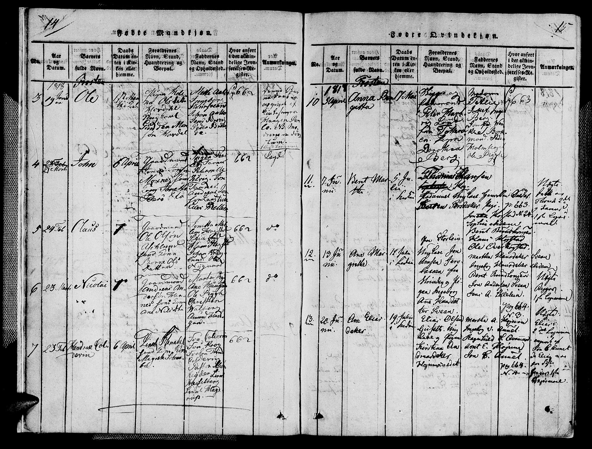 Ministerialprotokoller, klokkerbøker og fødselsregistre - Nord-Trøndelag, AV/SAT-A-1458/713/L0112: Parish register (official) no. 713A04 /1, 1817-1827, p. 14-15