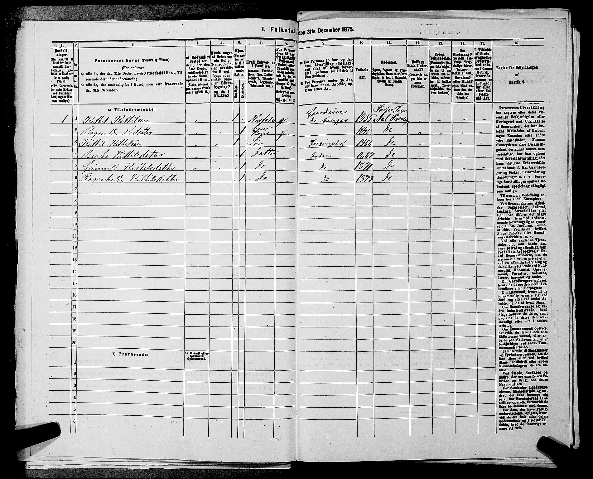 SAKO, 1875 census for 0619P Ål, 1875, p. 221