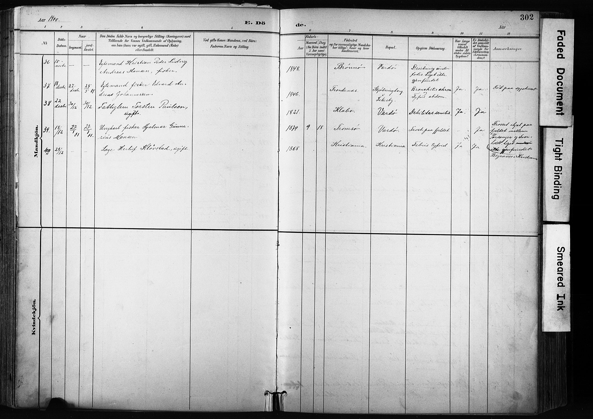 Vardø sokneprestkontor, SATØ/S-1332/H/Ha/L0010kirke: Parish register (official) no. 10, 1895-1907, p. 302