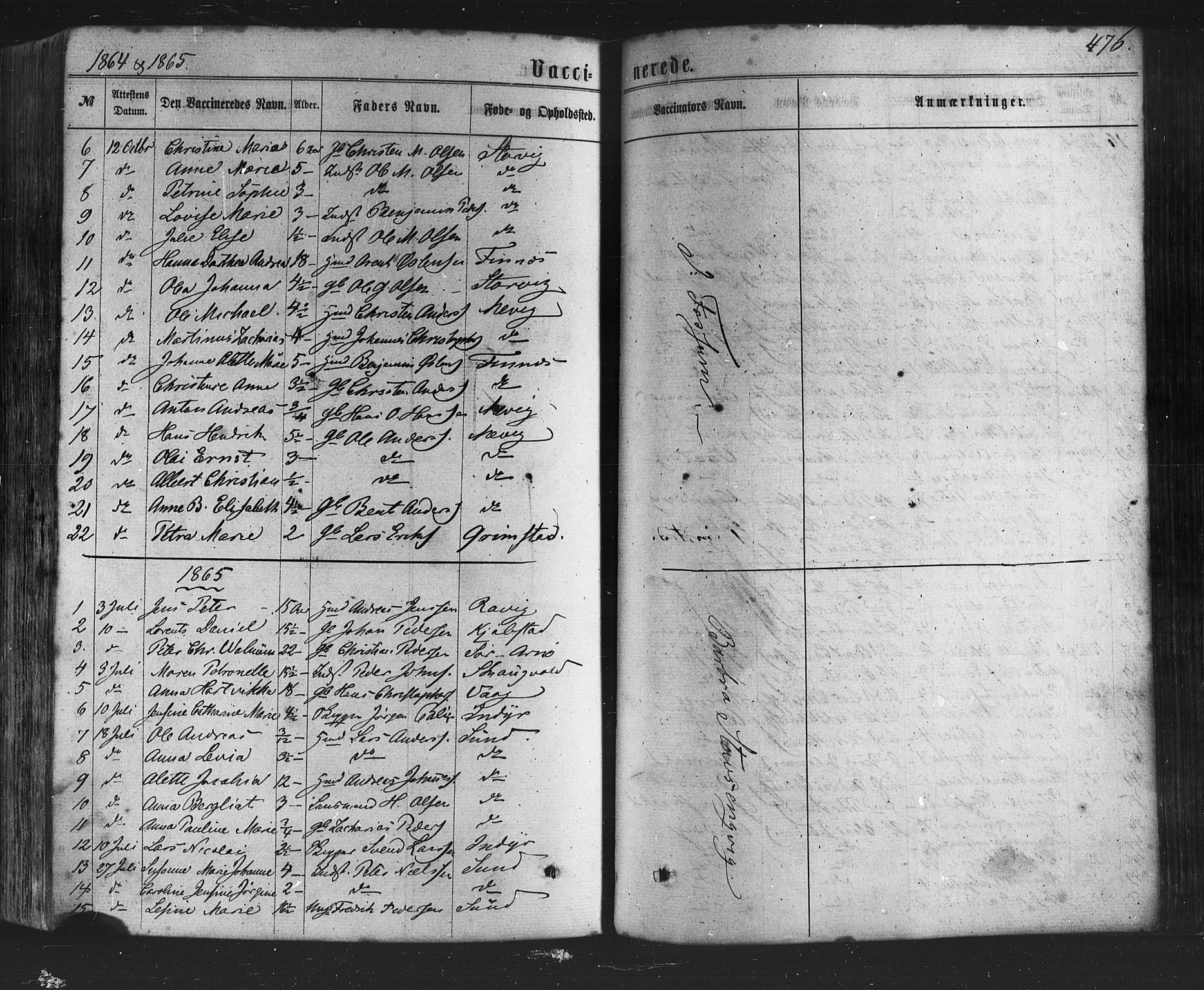 Ministerialprotokoller, klokkerbøker og fødselsregistre - Nordland, SAT/A-1459/805/L0098: Parish register (official) no. 805A05, 1862-1879, p. 476