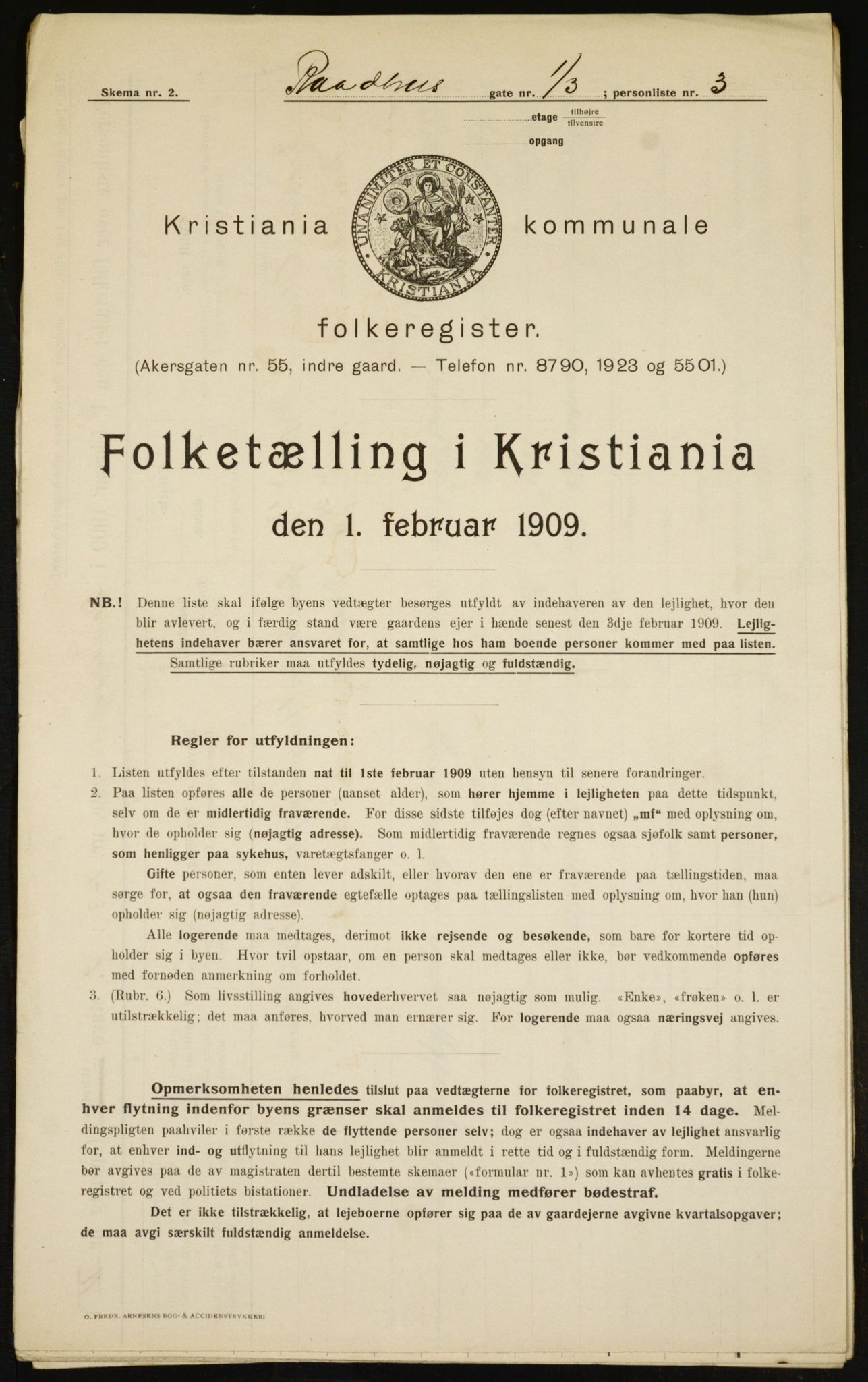 OBA, Municipal Census 1909 for Kristiania, 1909, p. 78244