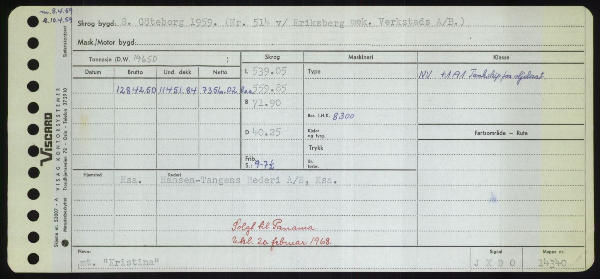 Sjøfartsdirektoratet med forløpere, Skipsmålingen, AV/RA-S-1627/H/Hd/L0021: Fartøy, Kor-Kår, p. 177