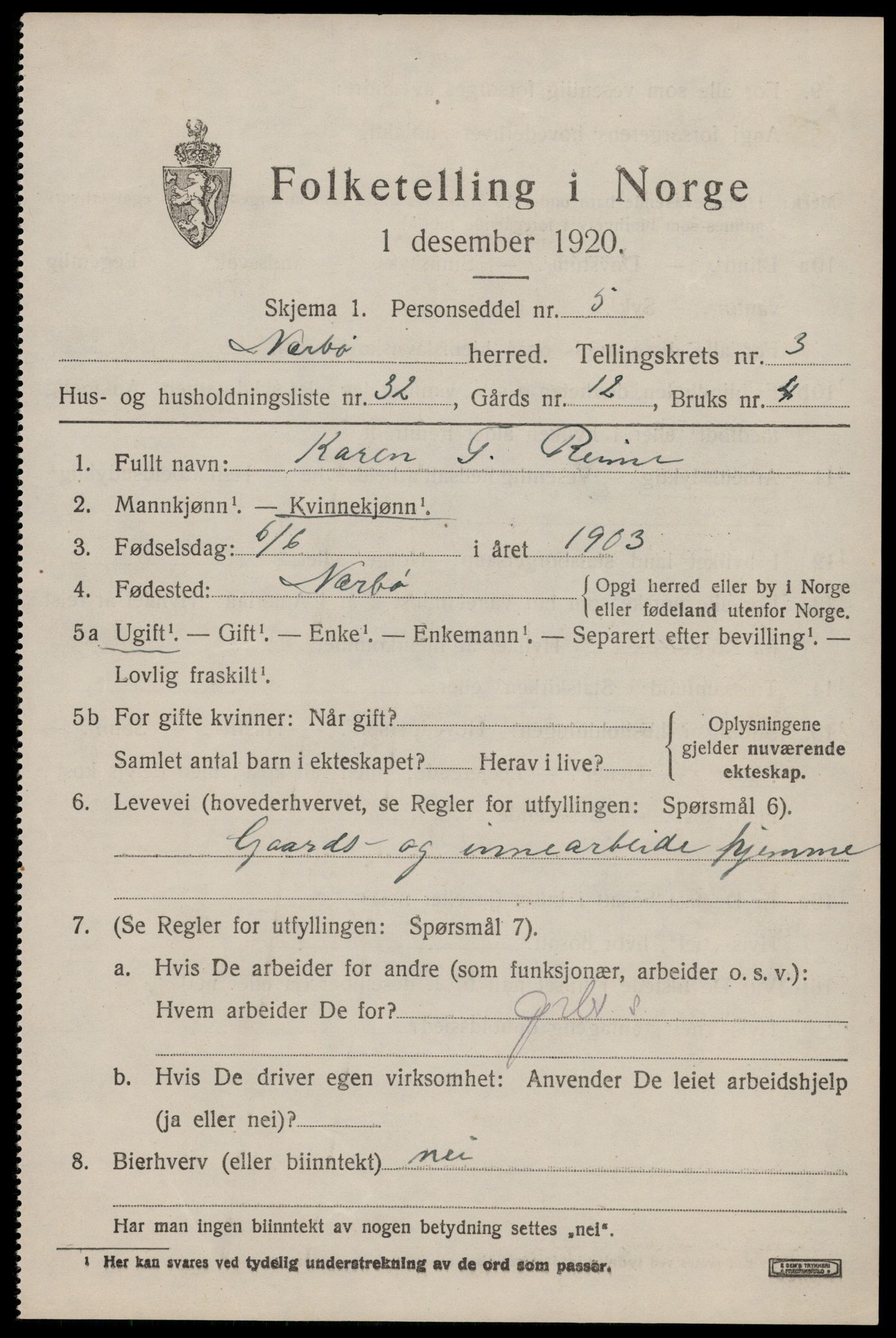 SAST, 1920 census for Nærbø, 1920, p. 2555