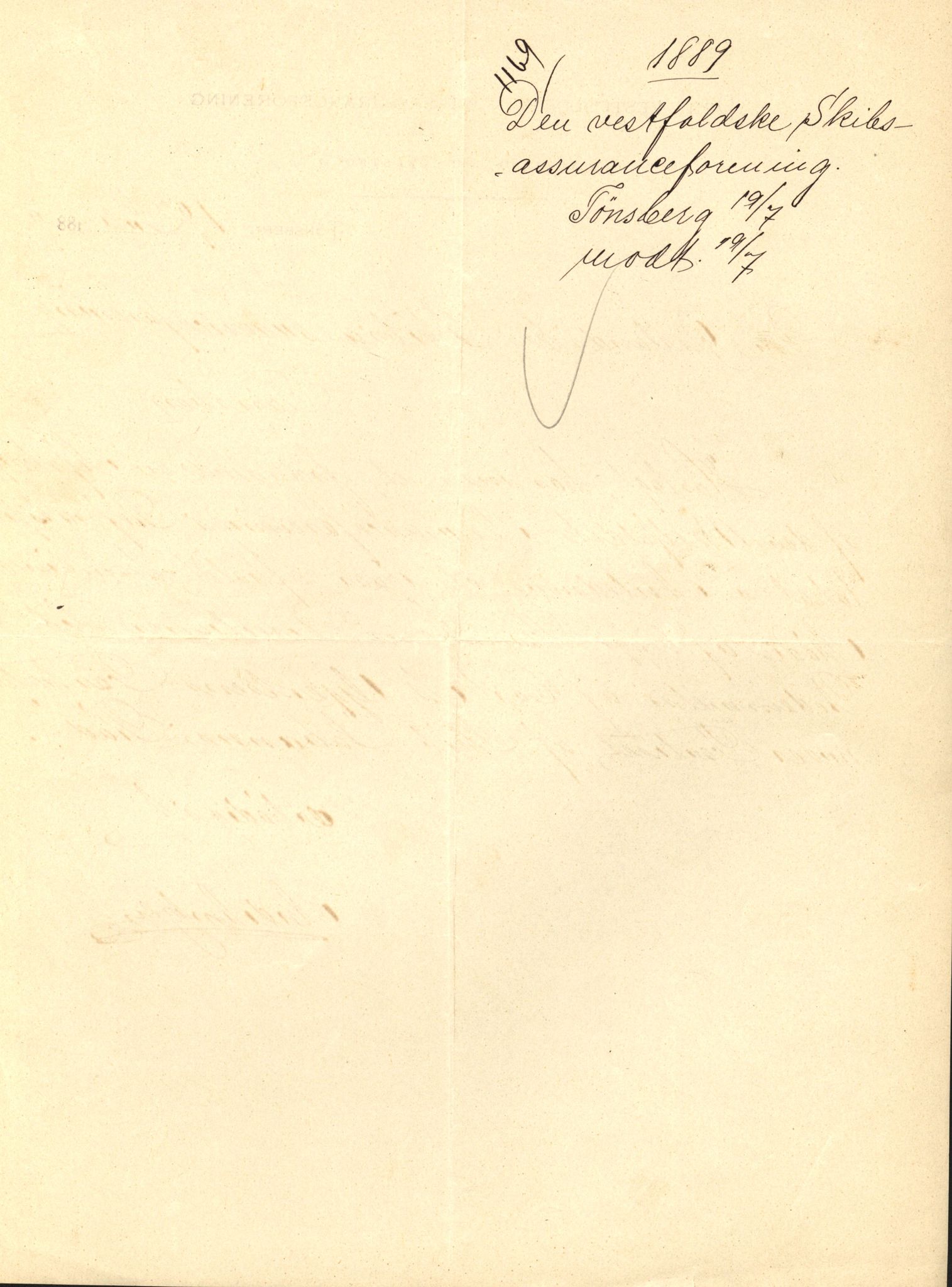 Pa 63 - Østlandske skibsassuranceforening, VEMU/A-1079/G/Ga/L0023/0010: Havaridokumenter / Johannes Rød, Deodata, Eidsvold, Bothnia, Brillant, 1889, p. 5