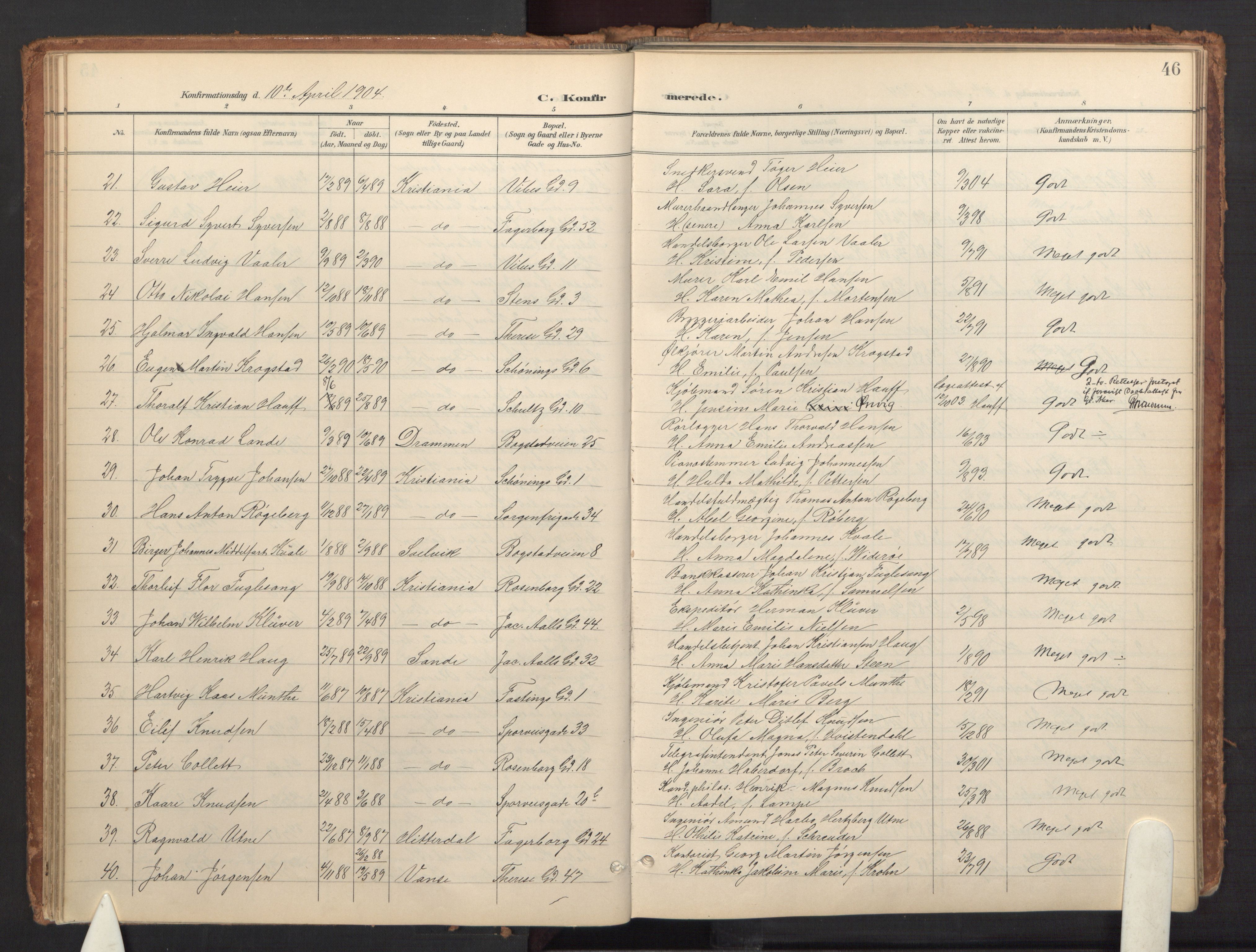 Fagerborg prestekontor Kirkebøker, SAO/A-10844/F/Fa/L0002: Parish register (official) no. 2, 1898-1918, p. 46