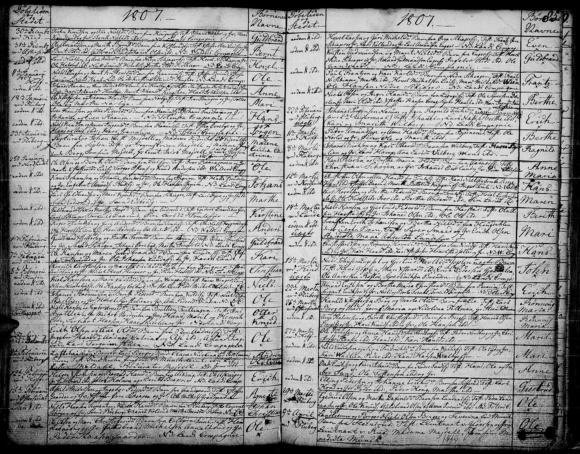 Land prestekontor, SAH/PREST-120/H/Ha/Haa/L0006: Parish register (official) no. 6, 1784-1813, p. 85